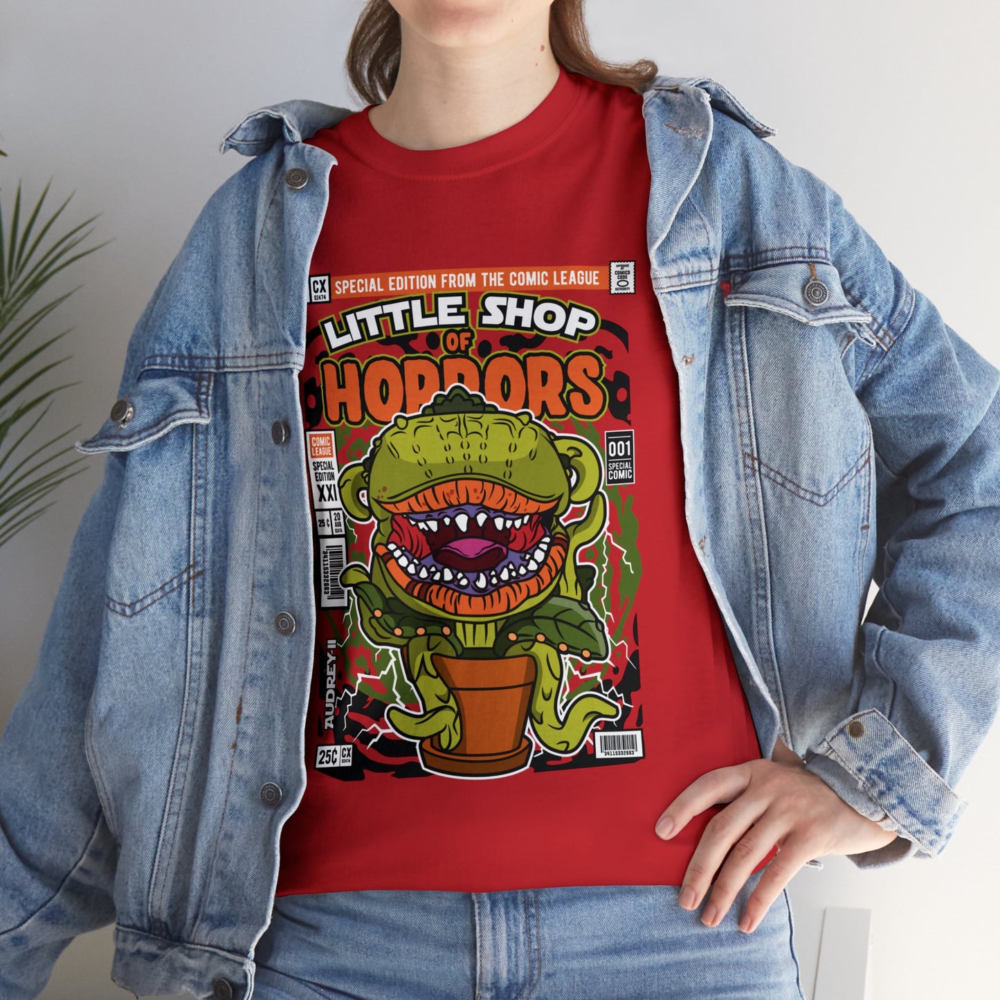 Little Shop of Horrors Audrey Pop Culture Mock Comic Cover heavy cotton T-shirt