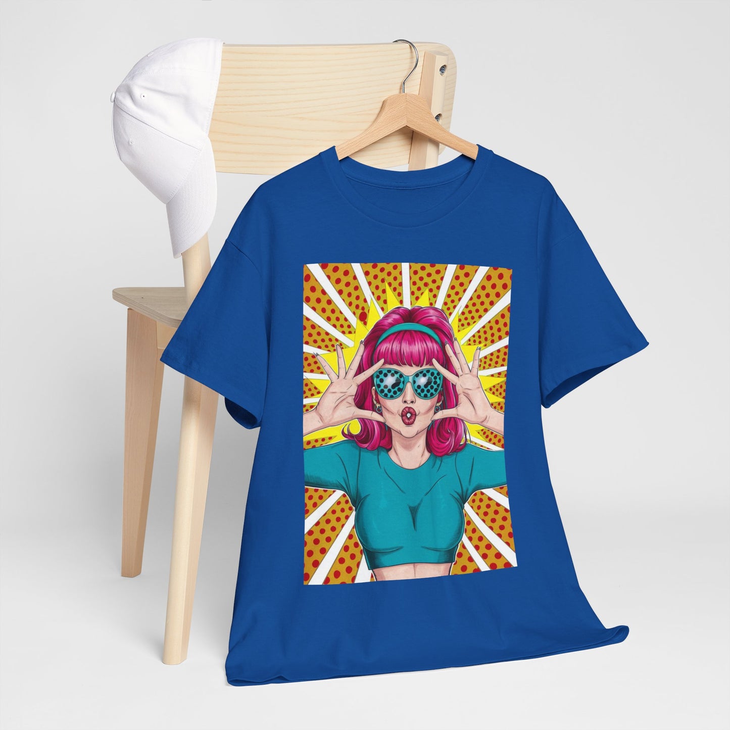Sexy Retro PopArt Girl Vibrant Colors Unisex heavy cotton Tshirt