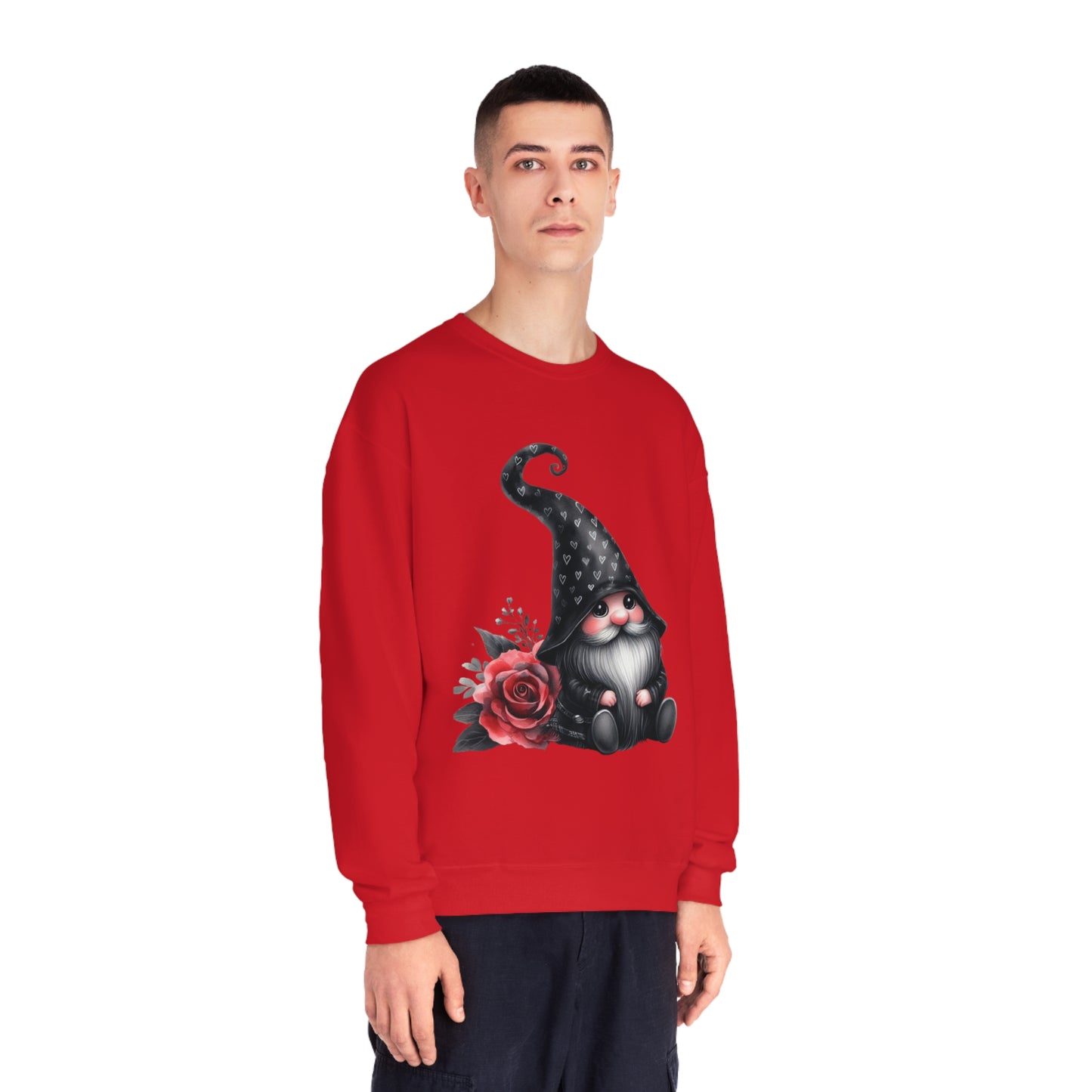 Black Valentine Gnome Unisex NuBlend® Crewneck Sweatshirt