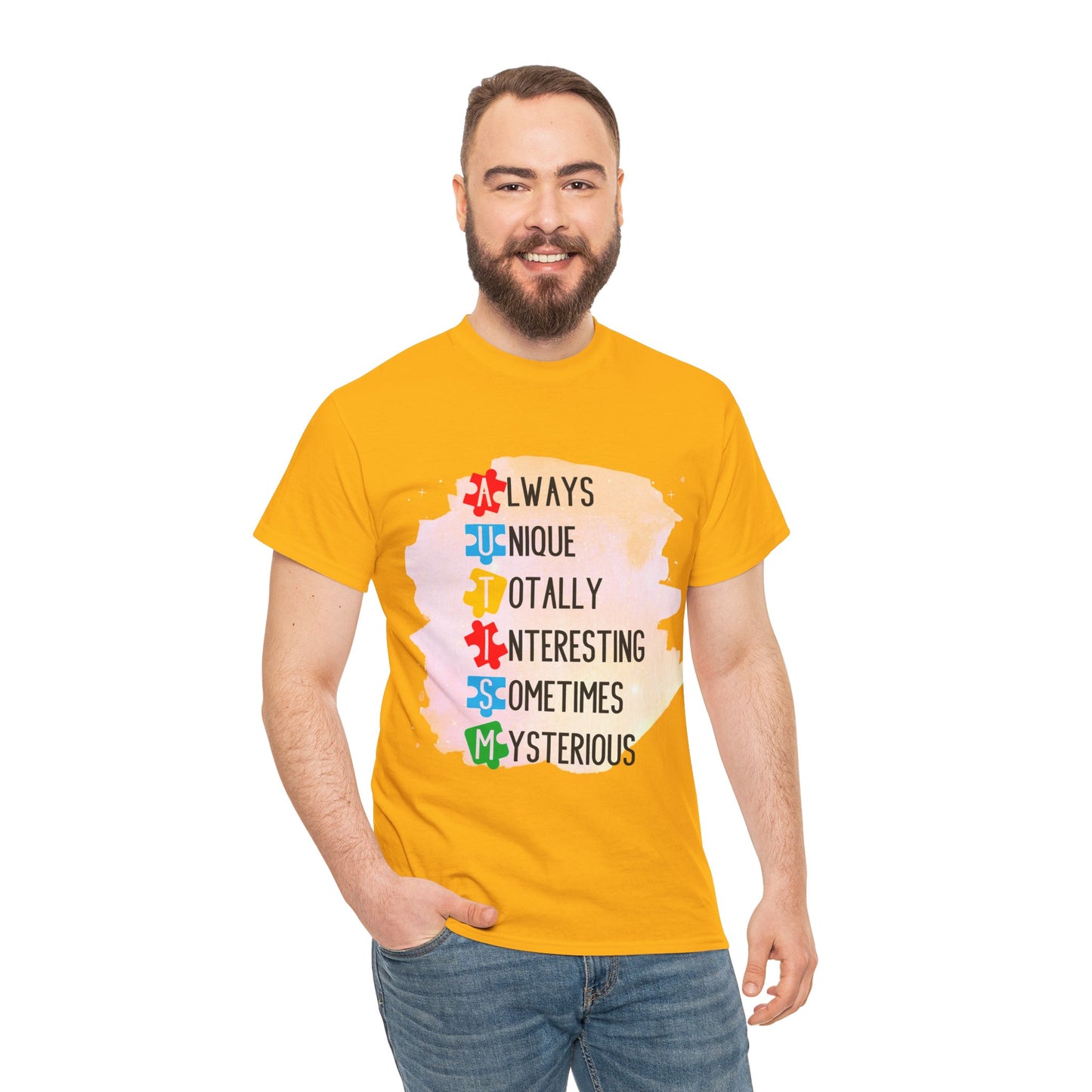 Autism Always Unique Totally Interesting Sometimes Mysterious T-shirt Unisex Heavy Cotton