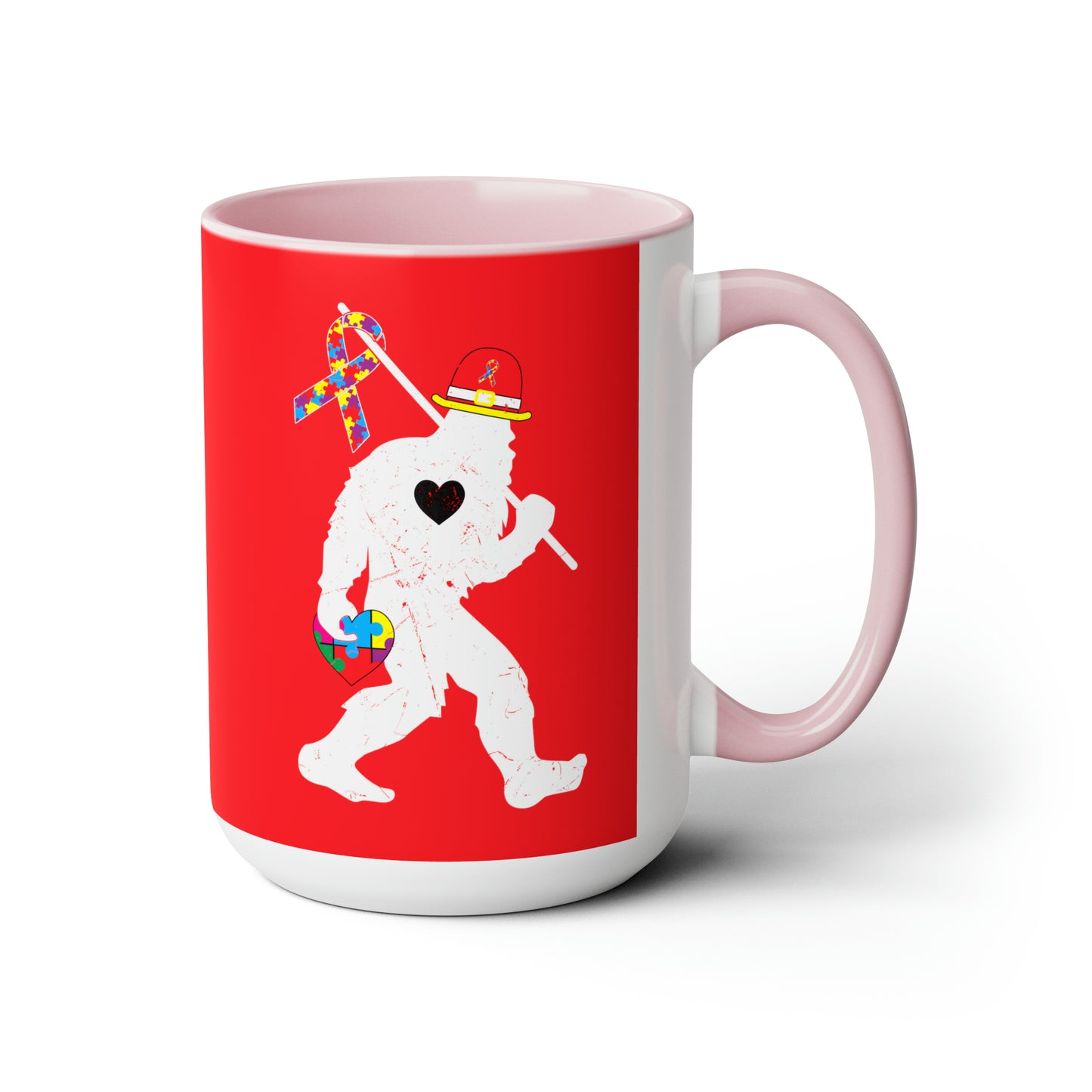 Bigfoot Heart Puzzle Piece Autism - 11oz Mug