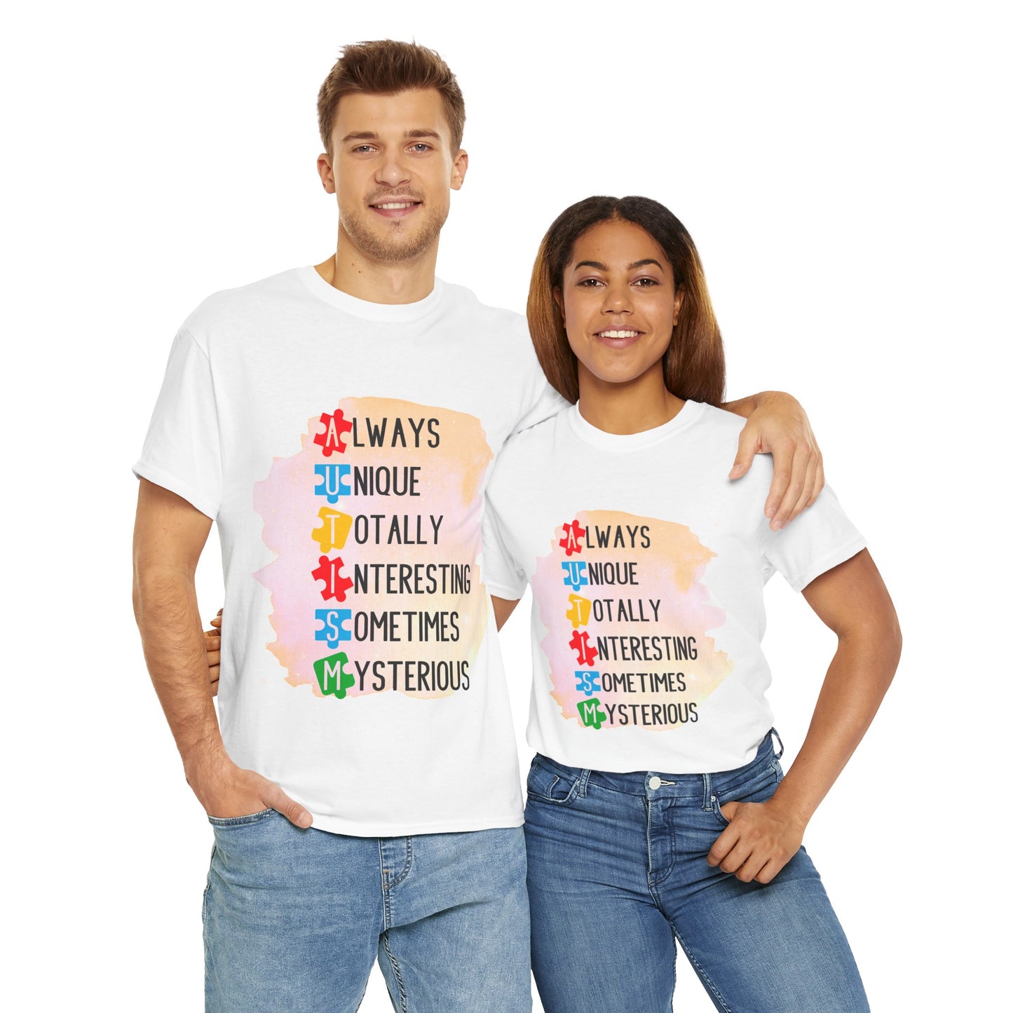 Autism Always Unique Totally Interesting Sometimes Mysterious T-shirt Unisex Heavy Cotton