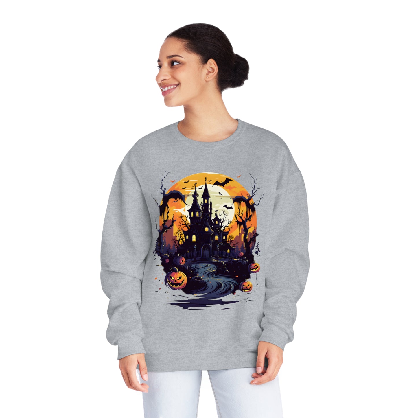 Halloween - Spooky House Unisex NuBlend® Crewneck Sweatshirt