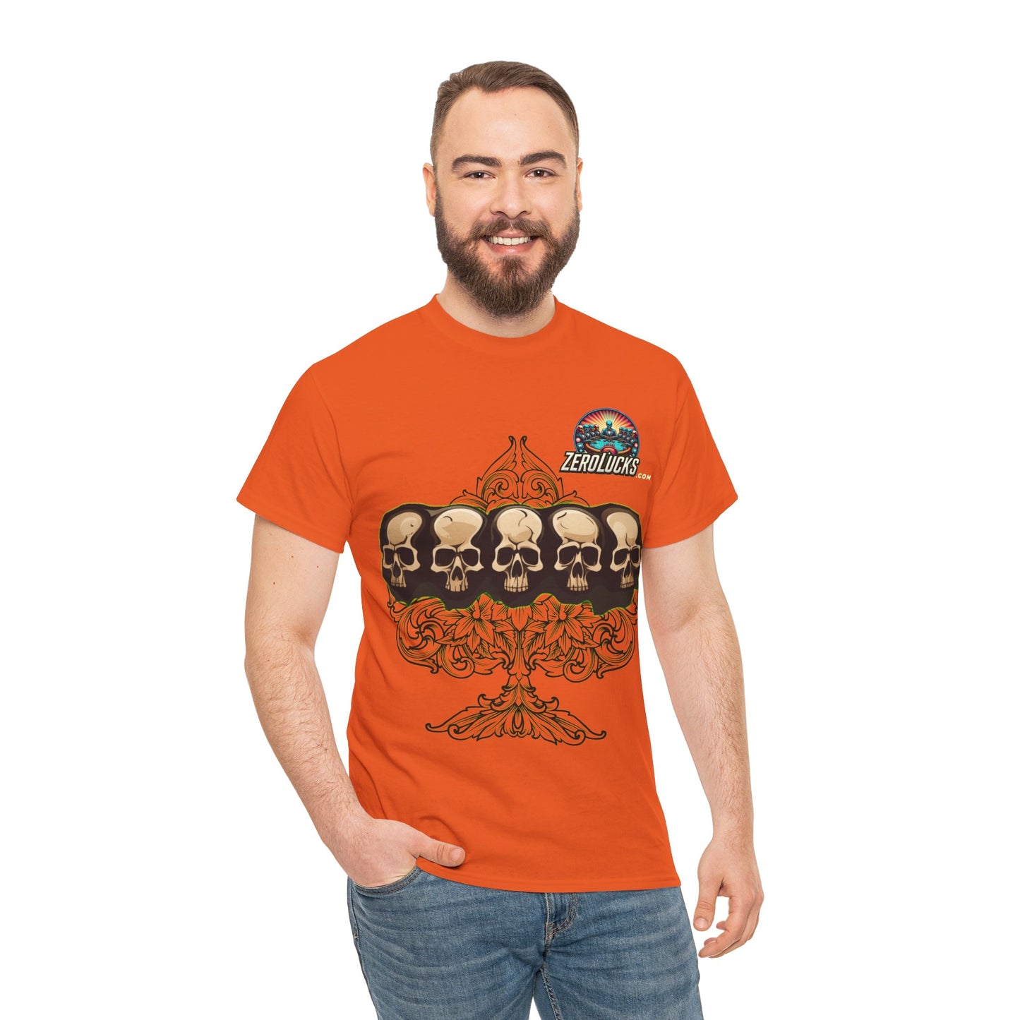 No Lucks Skulls with Spade T-shirt Unisex Heavy Cotton