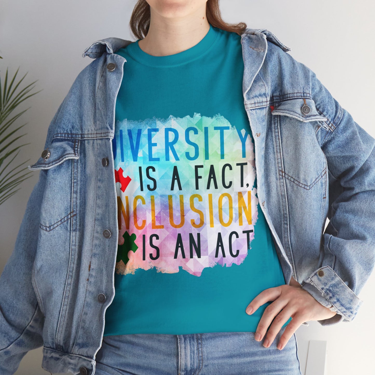 Autism Diversity is a Fact, Inclusion is an Act T-shirt Unisex Heavy Cotton