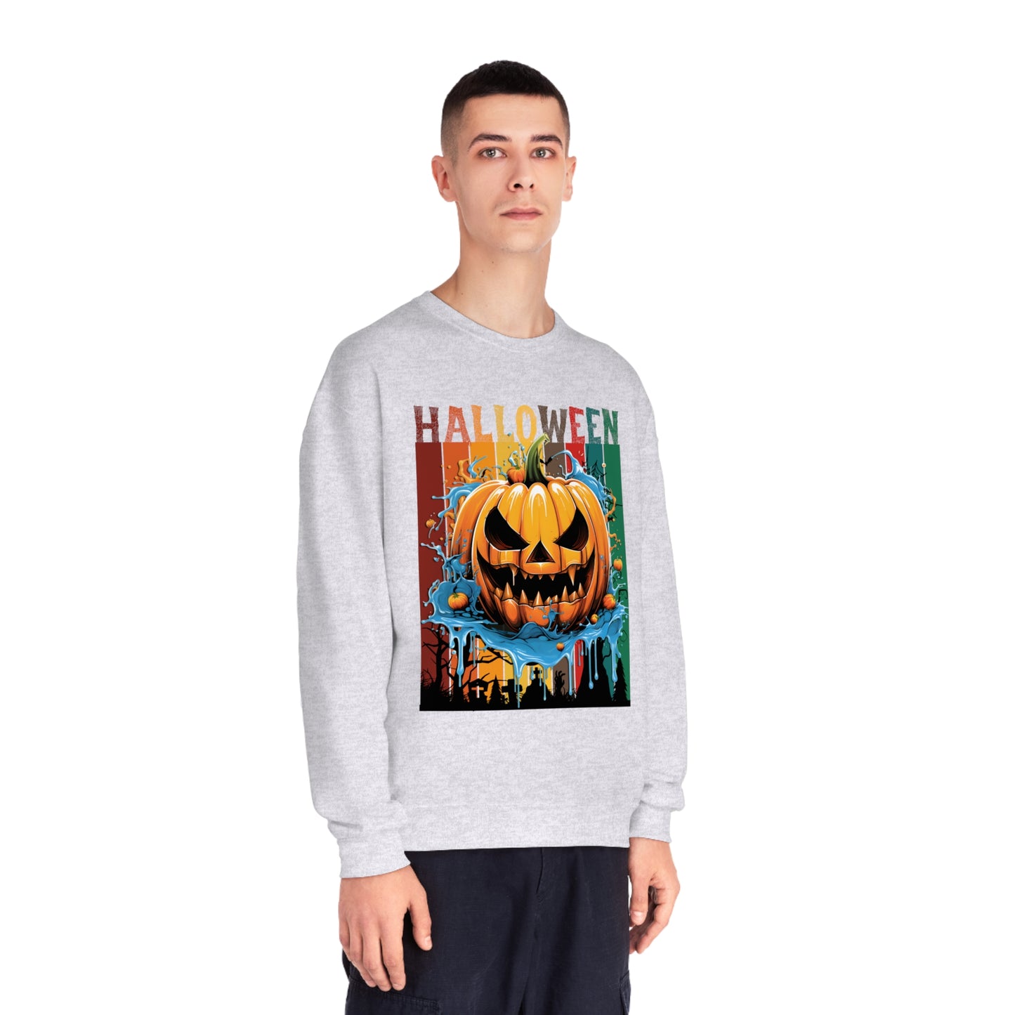 Scary Pumpkin Halloween Unisex NuBlend® Crewneck Sweatshirt