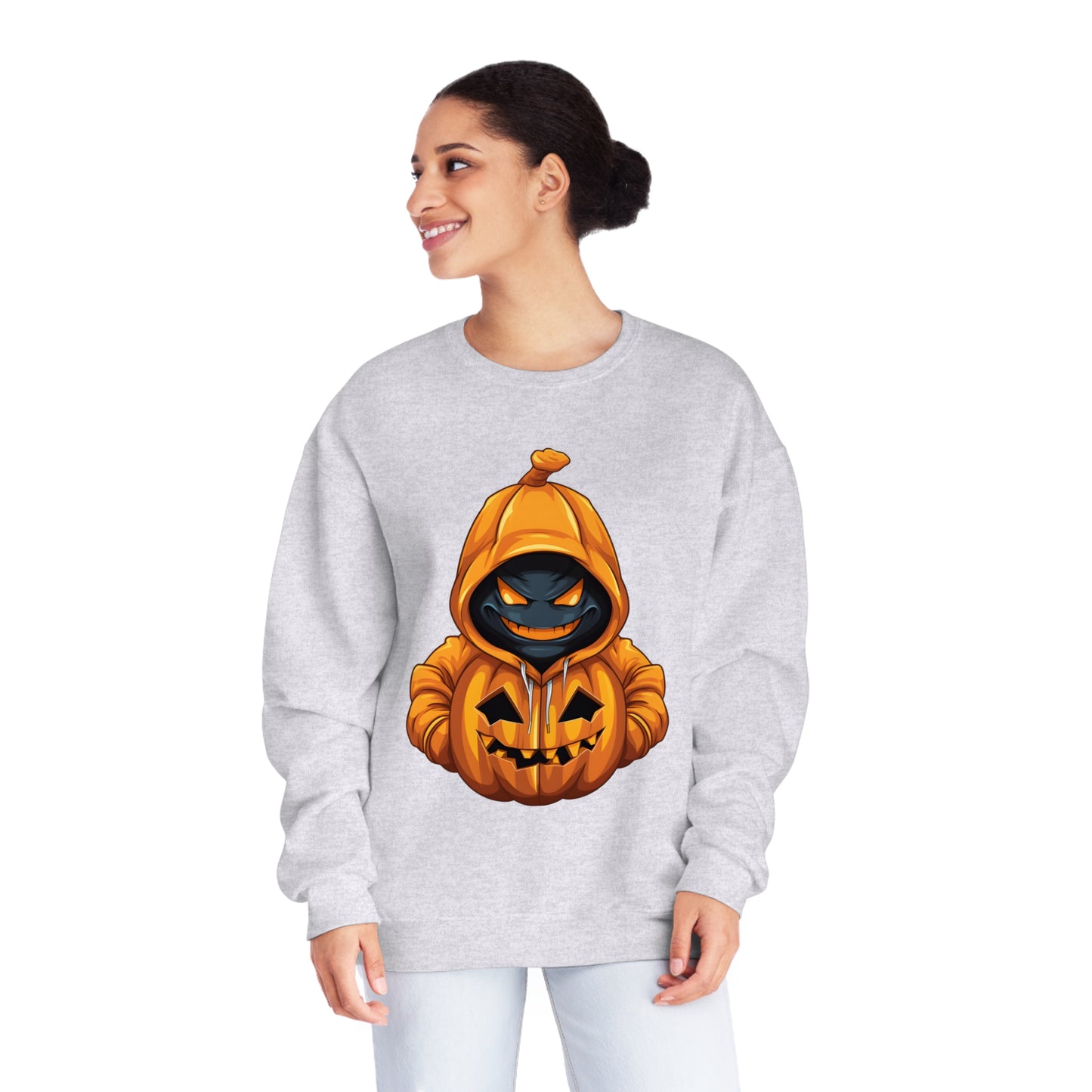 Halloween Scary Hoodie Pumpkin Character Unisex NuBlend® Crewneck Sweatshirt