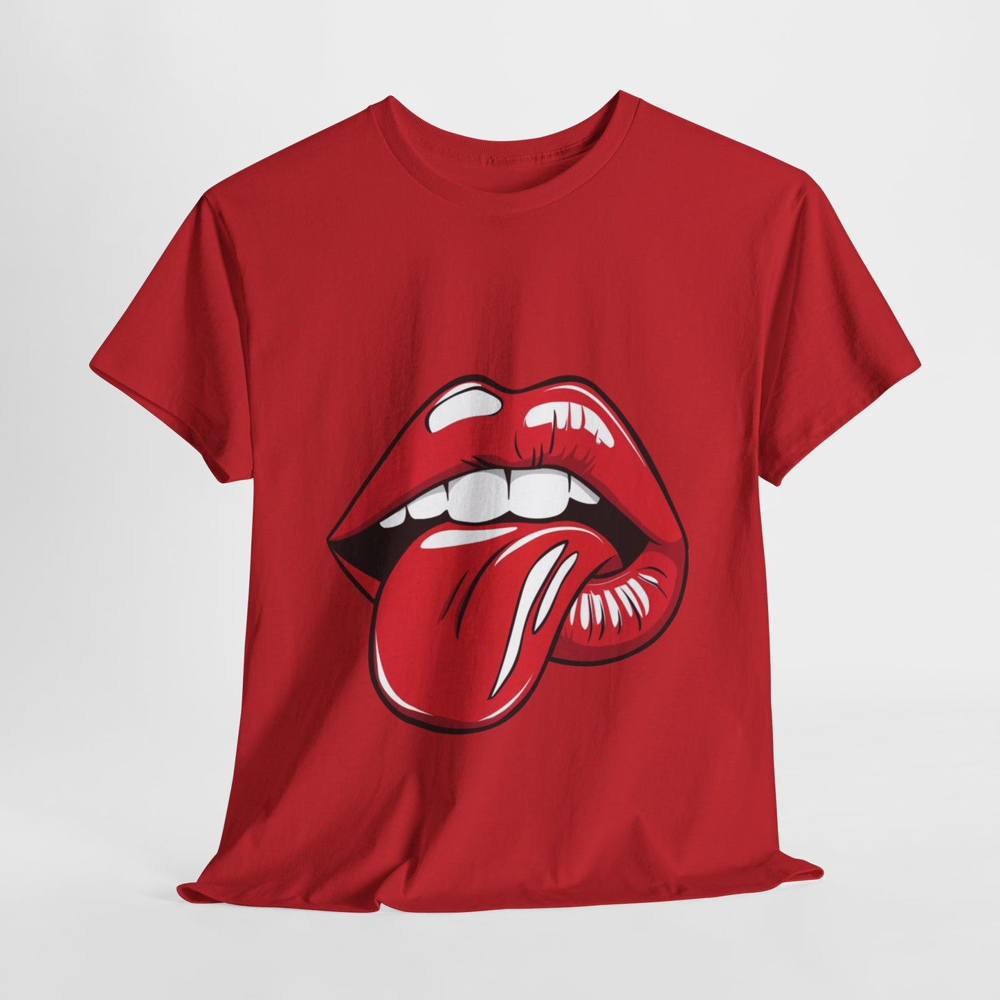 Sexy Retro PopArt Red Lips and Tounge Unisex heavy cotton Tshirt