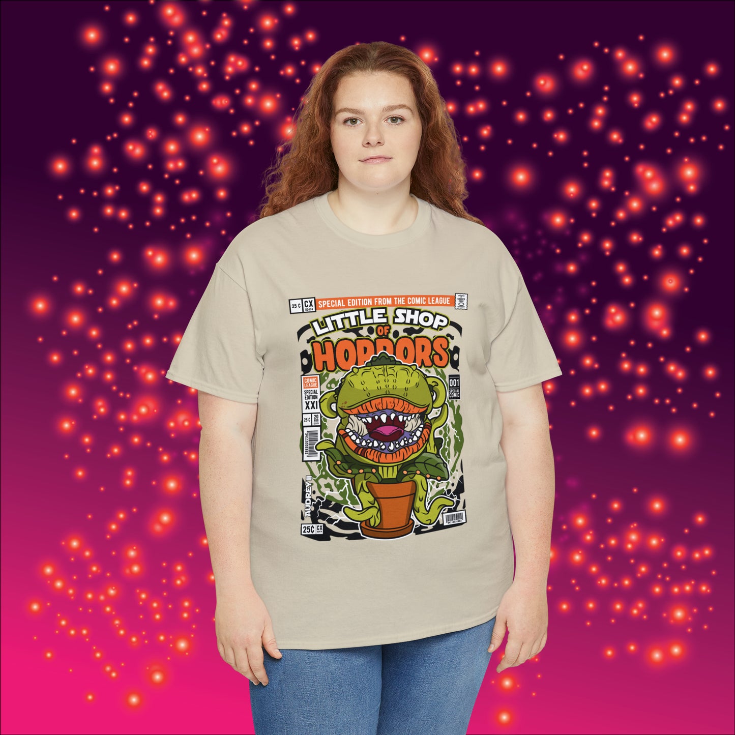 Little Shop of Horrors Audrey Pop Culture Mock Comic Cover heavy cotton T-shirt