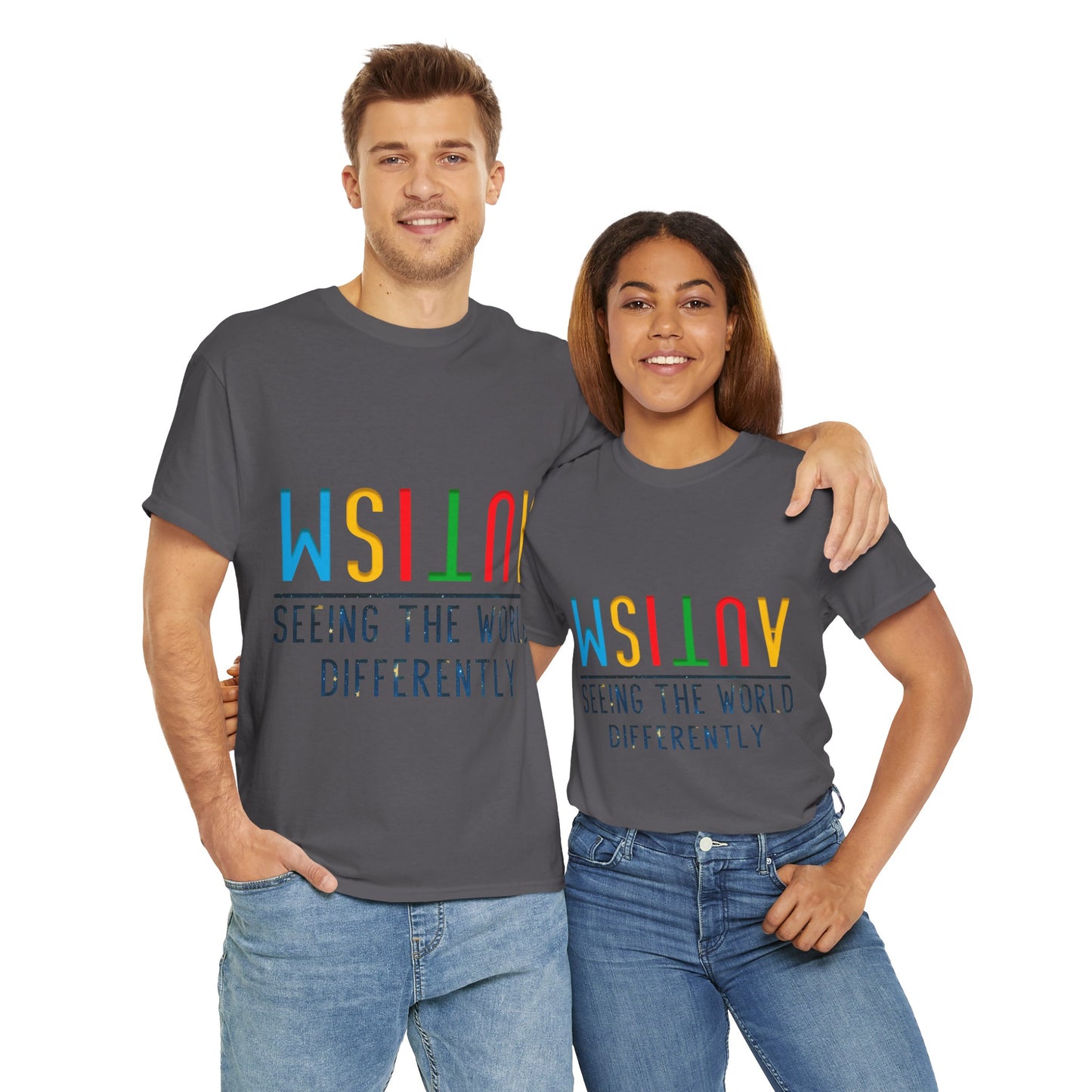 Autism Seeing the World Differently T-shirt Unisex Heavy Cotton