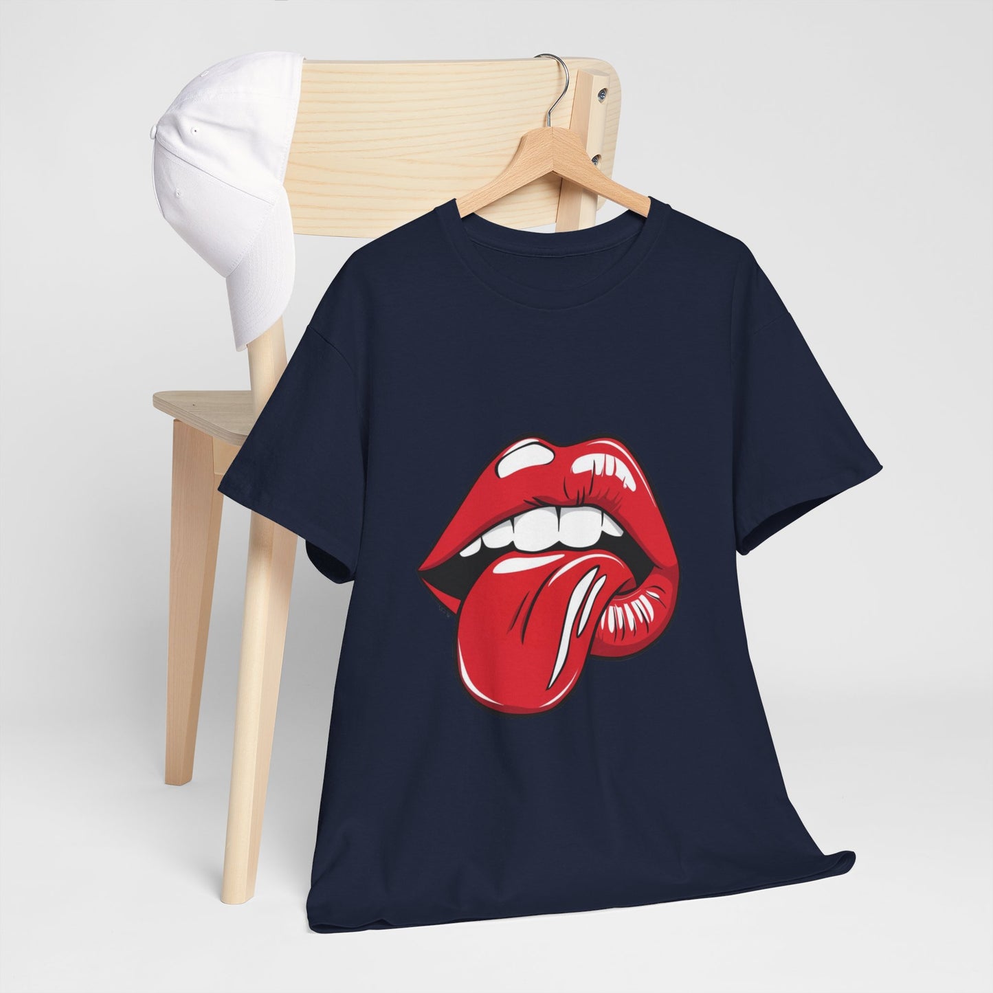 Sexy Retro PopArt Red Lips and Tounge Unisex heavy cotton Tshirt