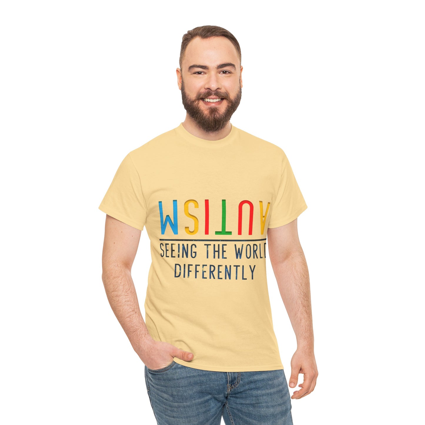 Autism Seeing the World Differently T-shirt Unisex Heavy Cotton