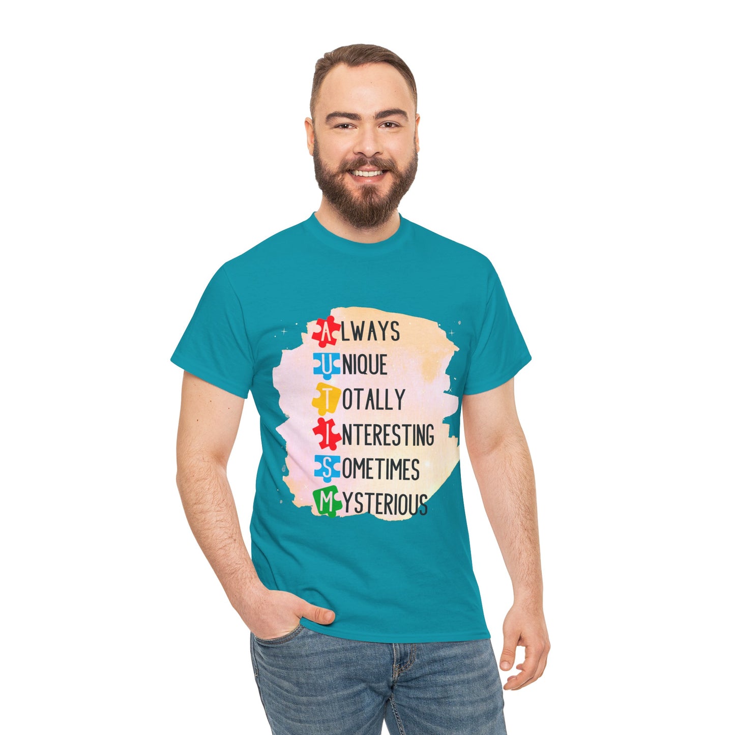 Autism Always Unique Totally Interesting Sometimes Mysterious T-shirt Unisex Heavy Cotton