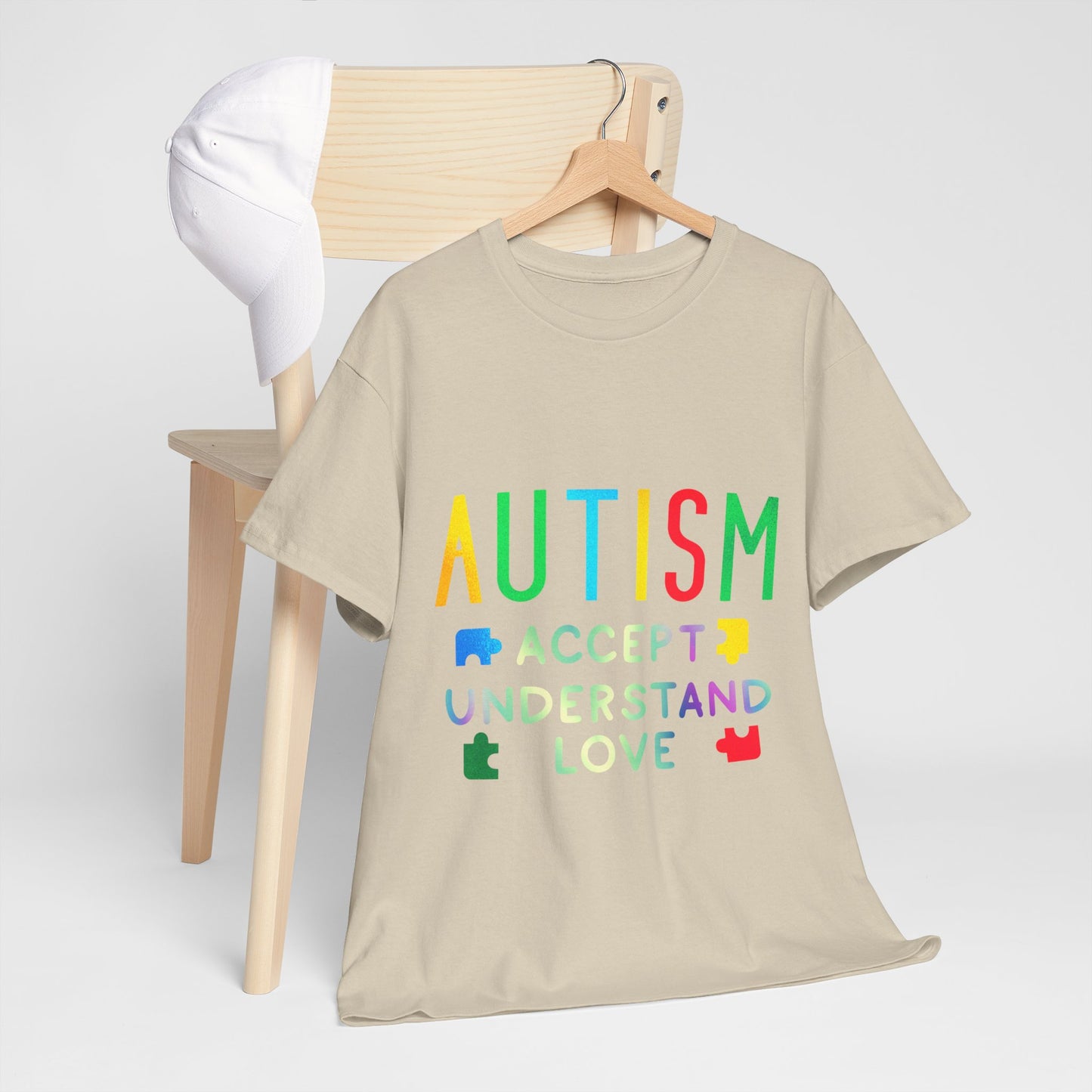 Autism ACCEPT UNDERSTAND LOVE T-shirt Unisex Heavy Cotton