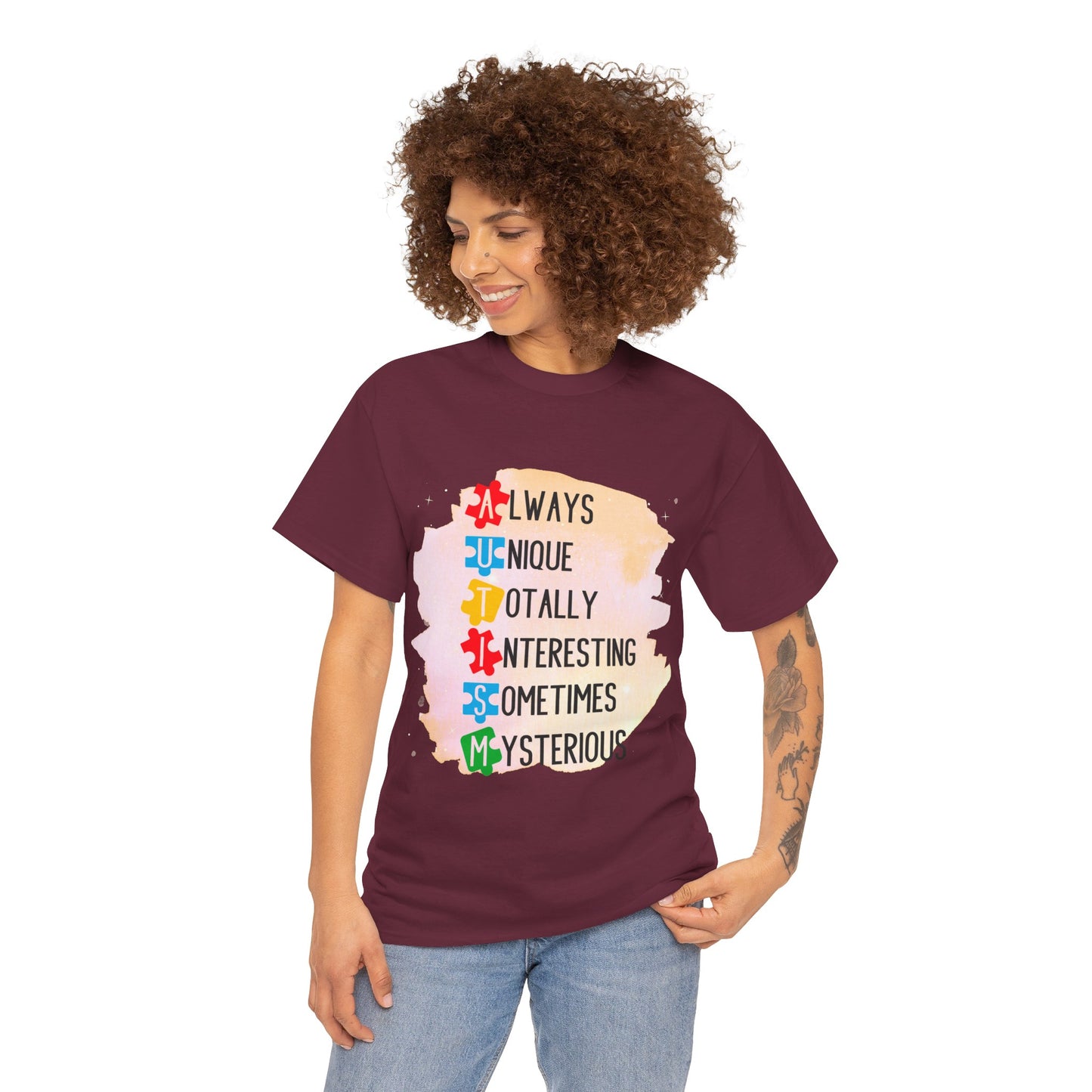 Autism Always Unique Totally Interesting Sometimes Mysterious T-shirt Unisex Heavy Cotton