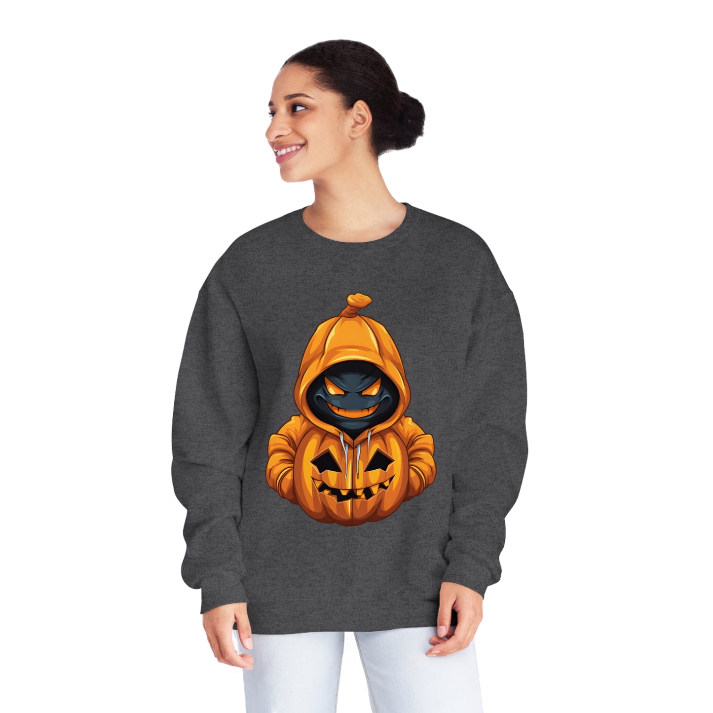 Halloween Scary Hoodie Pumpkin Character Unisex NuBlend® Crewneck Sweatshirt
