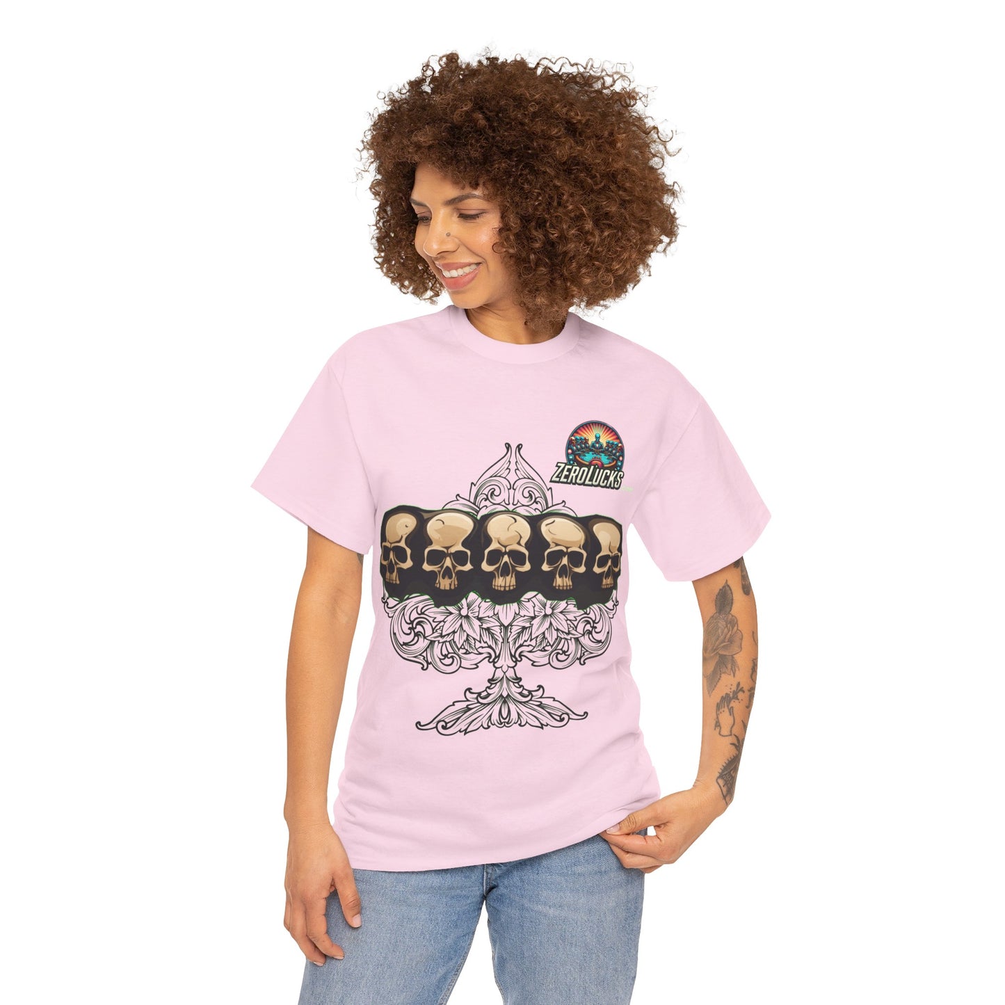 No Lucks Skulls with Spade T-shirt Unisex Heavy Cotton