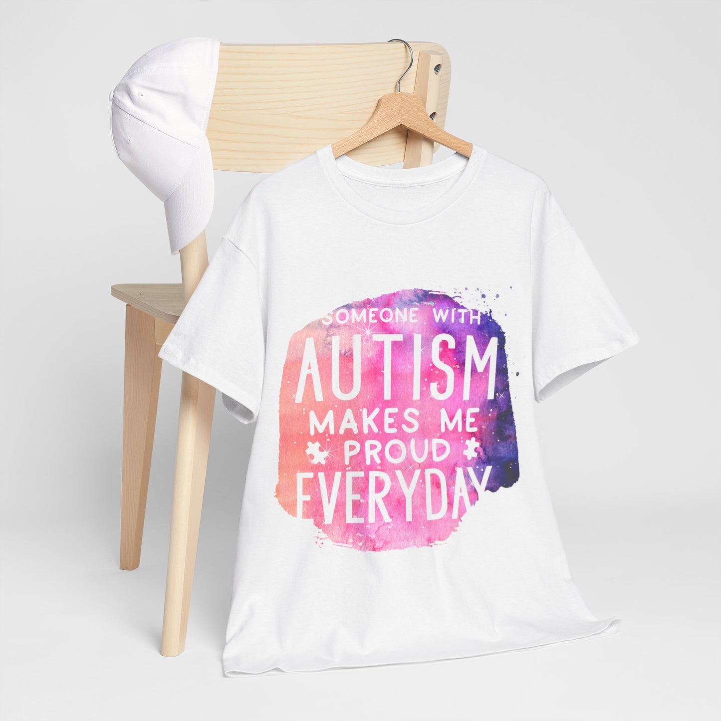 Autism Someone with Autism Makes Me Proud Everyday T-shirt Unisex Heavy Cotton