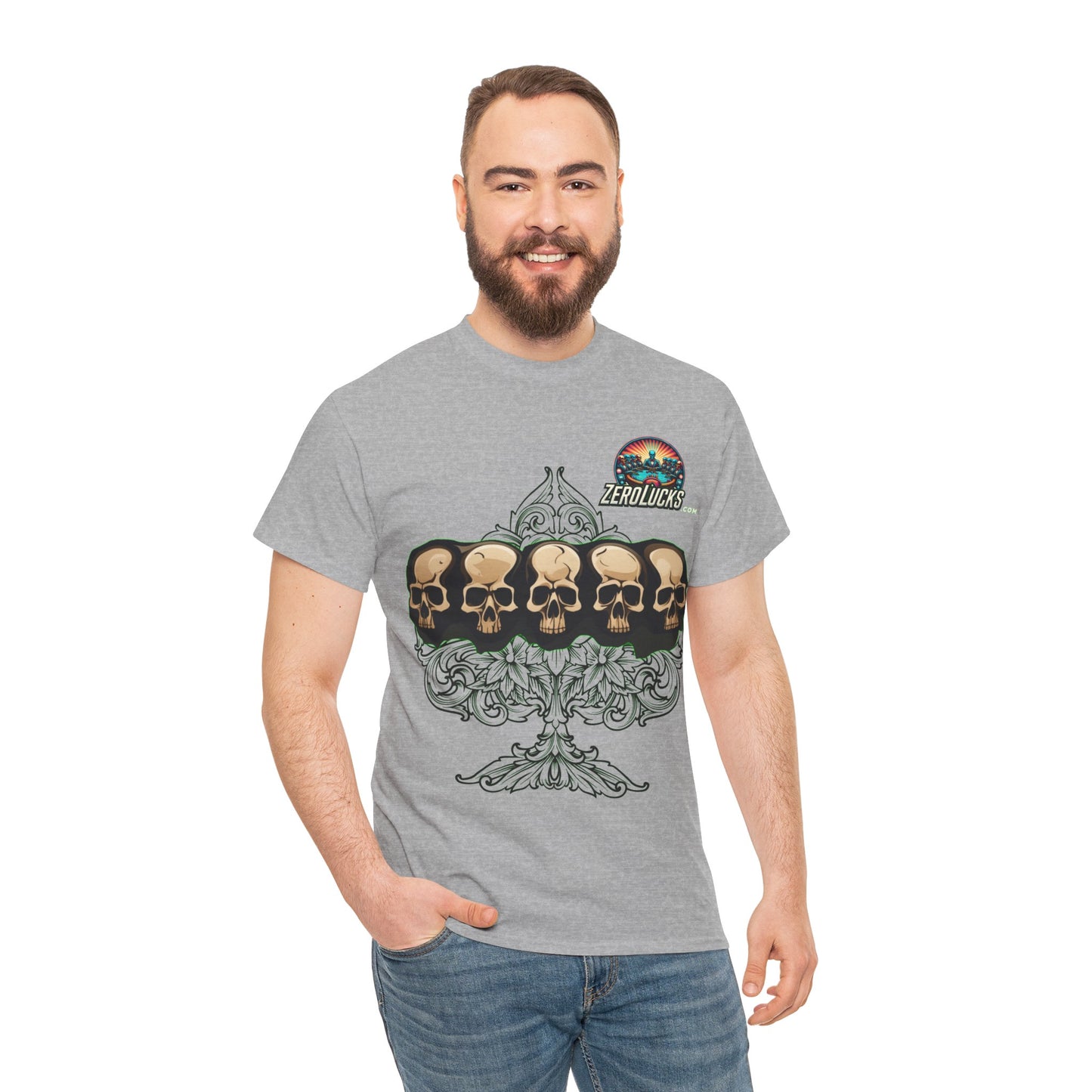 No Lucks Skulls with Spade T-shirt Unisex Heavy Cotton