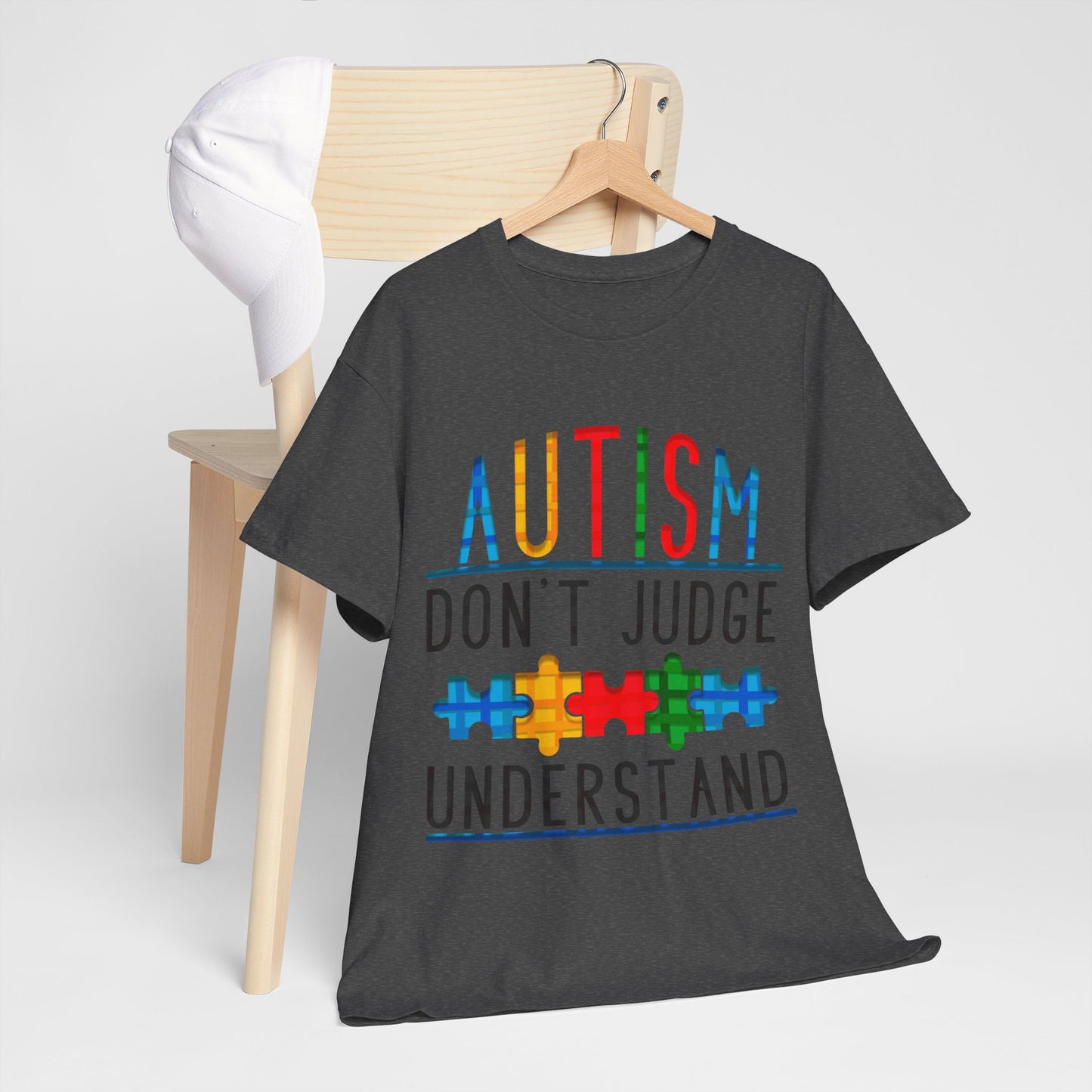 Autism Don't Judge Understand T-shirt Unisex Heavy Cotton