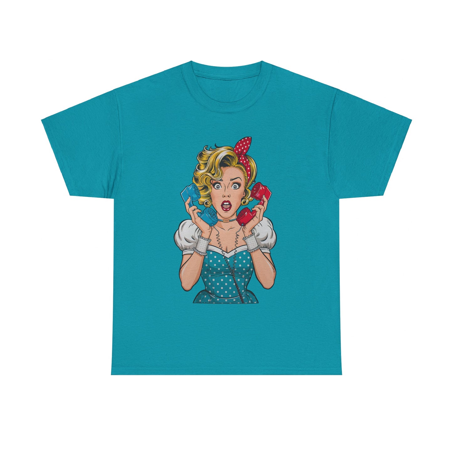 PopArt Girl on the Phone  Tshirt unisex heavy cotton