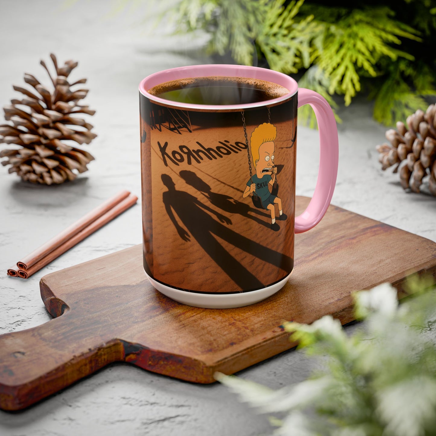 Kornholio 15 oz Coffee Mug Funny Nu Metal Cartoon Cup Multiple Colors