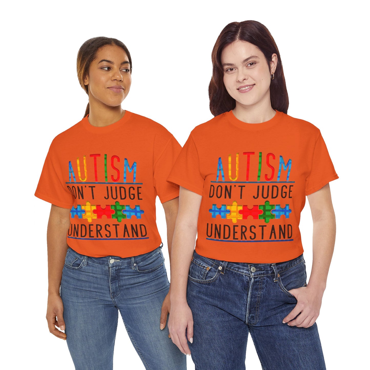 Autism Don't Judge Understand T-shirt Unisex Heavy Cotton