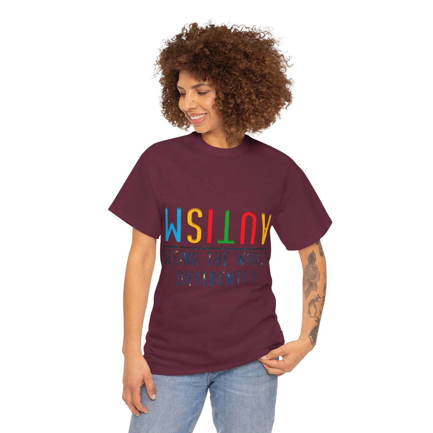 Autism Seeing the World Differently T-shirt Unisex Heavy Cotton