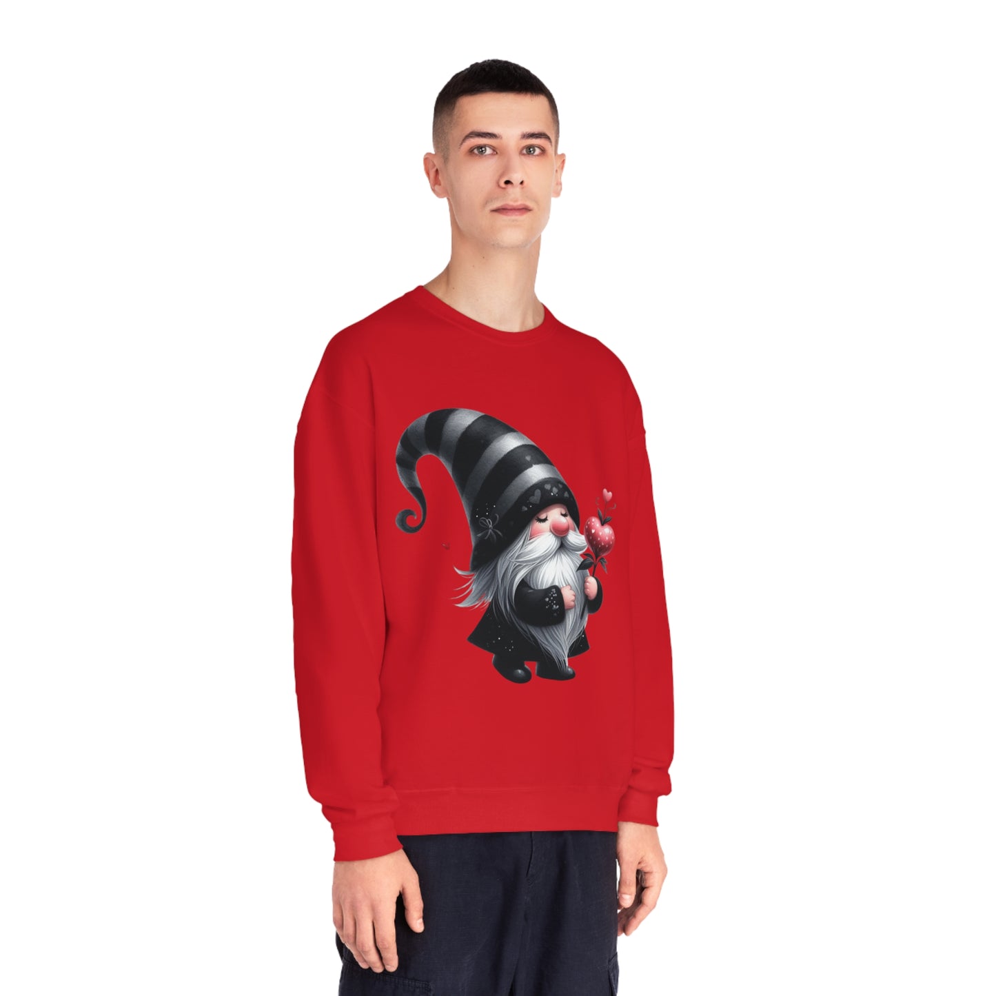 Black Valentine Gnome Unisex NuBlend® Crewneck Sweatshirt