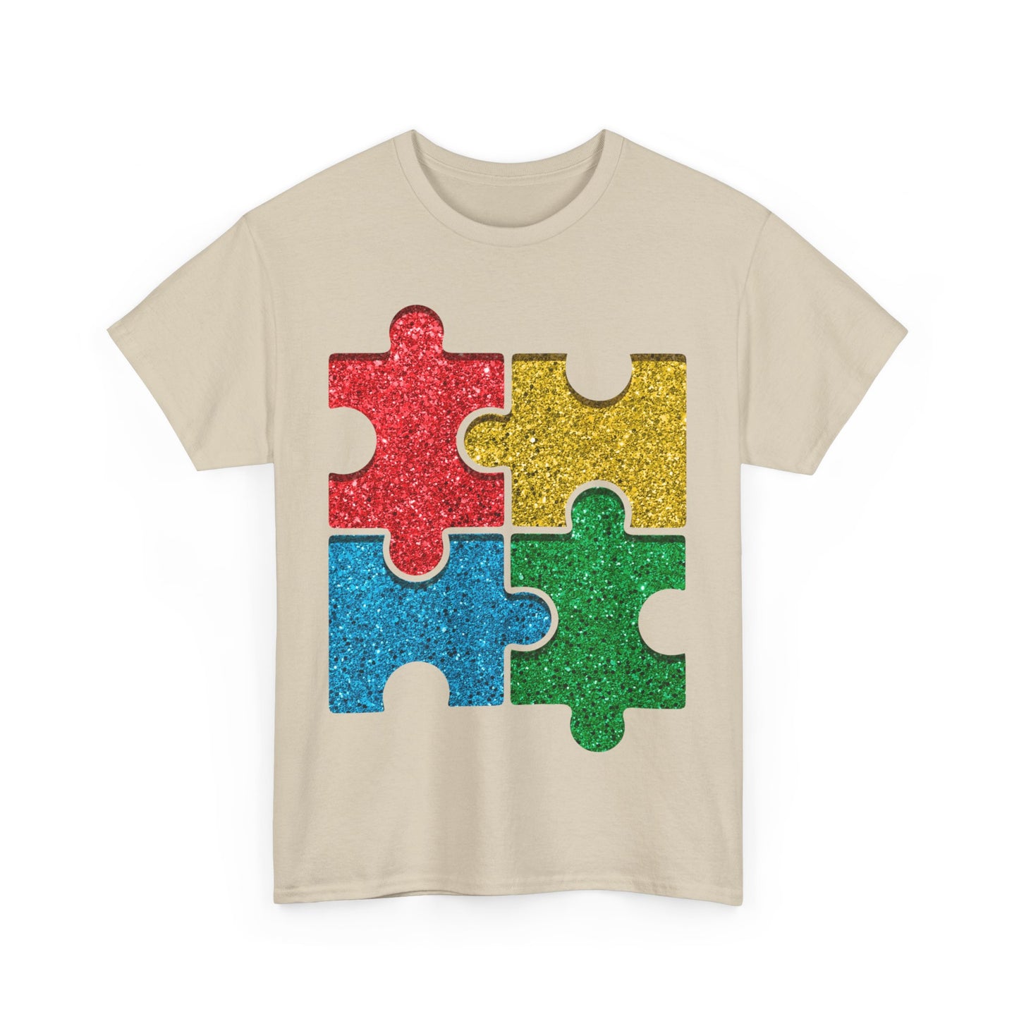 Autism Puzzle Pieces T-shirt Unisex Heavy Cotton