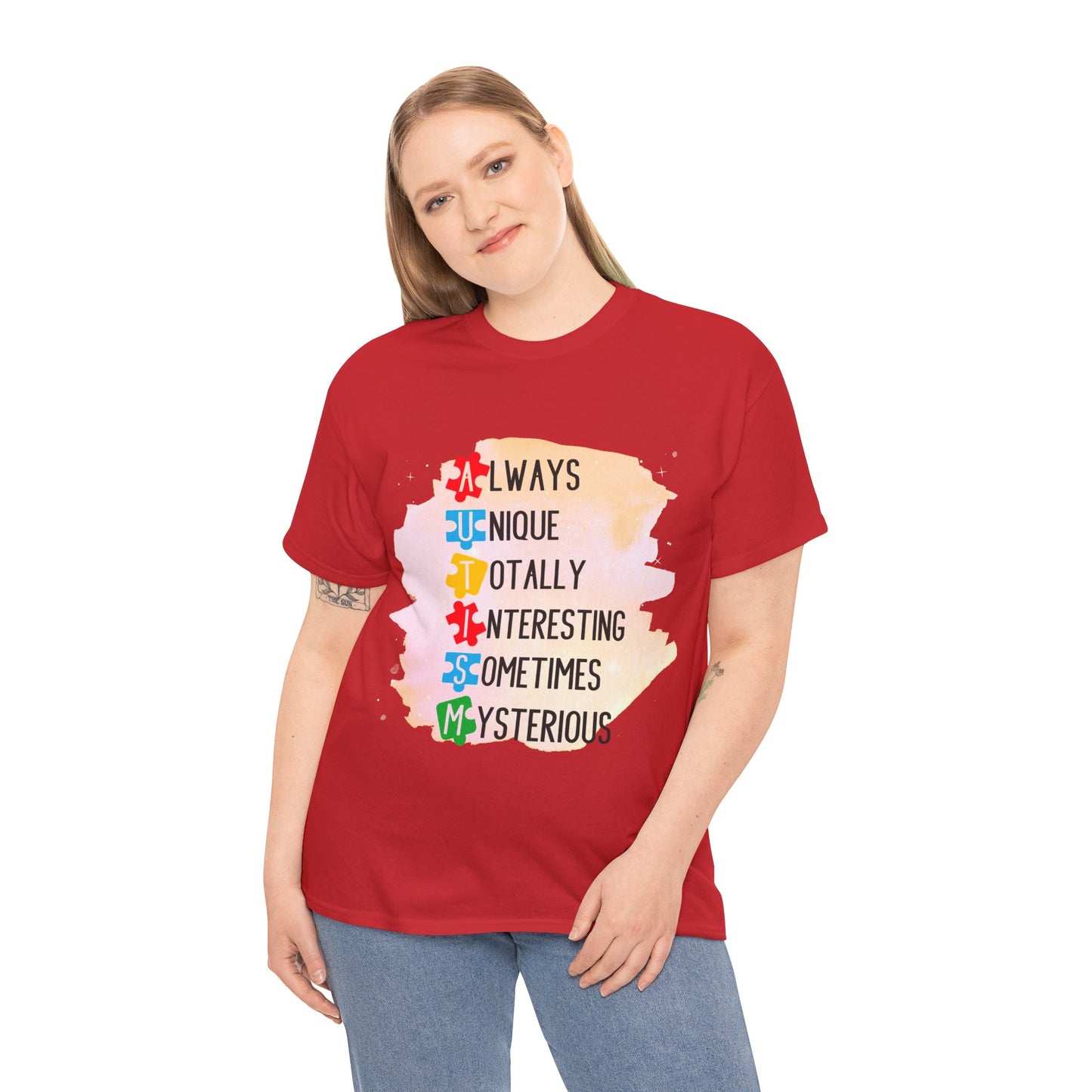 Autism Always Unique Totally Interesting Sometimes Mysterious T-shirt Unisex Heavy Cotton