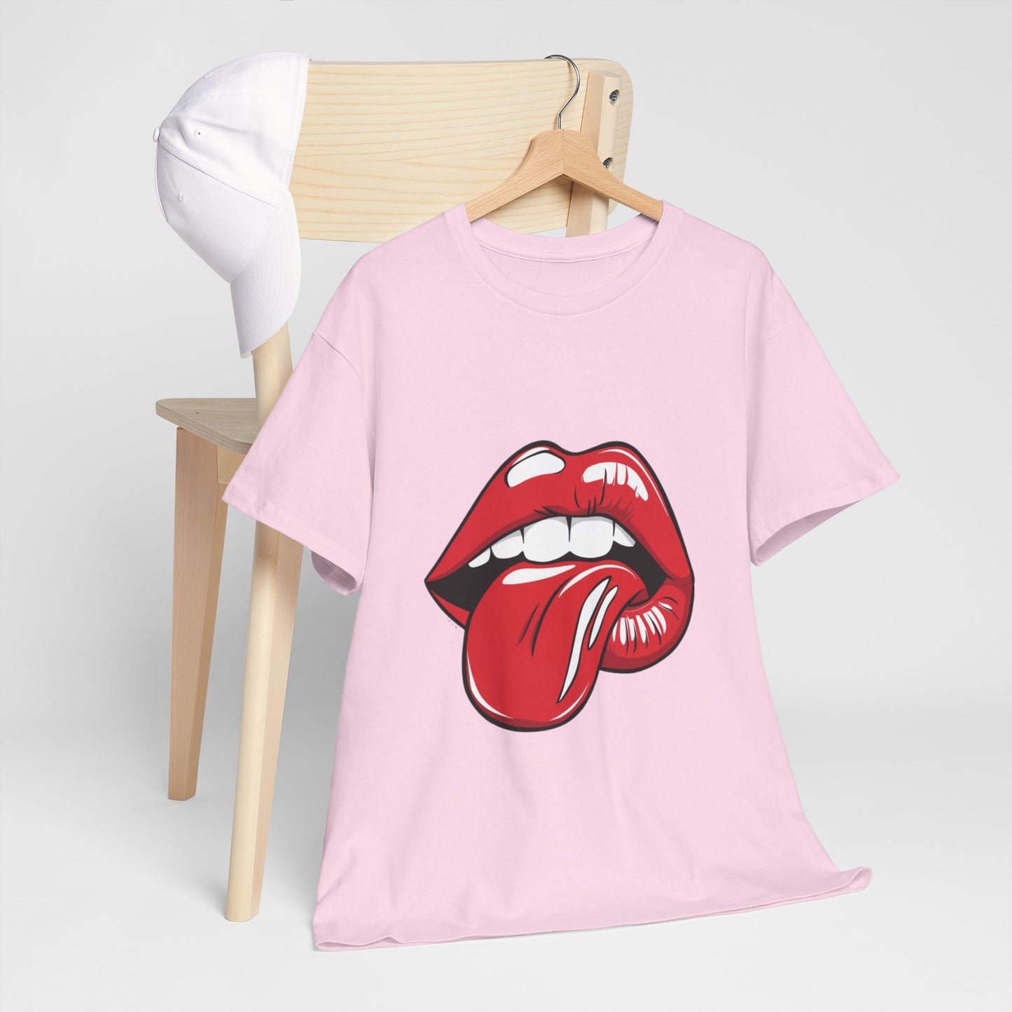 Sexy Retro PopArt Red Lips and Tounge Unisex heavy cotton Tshirt