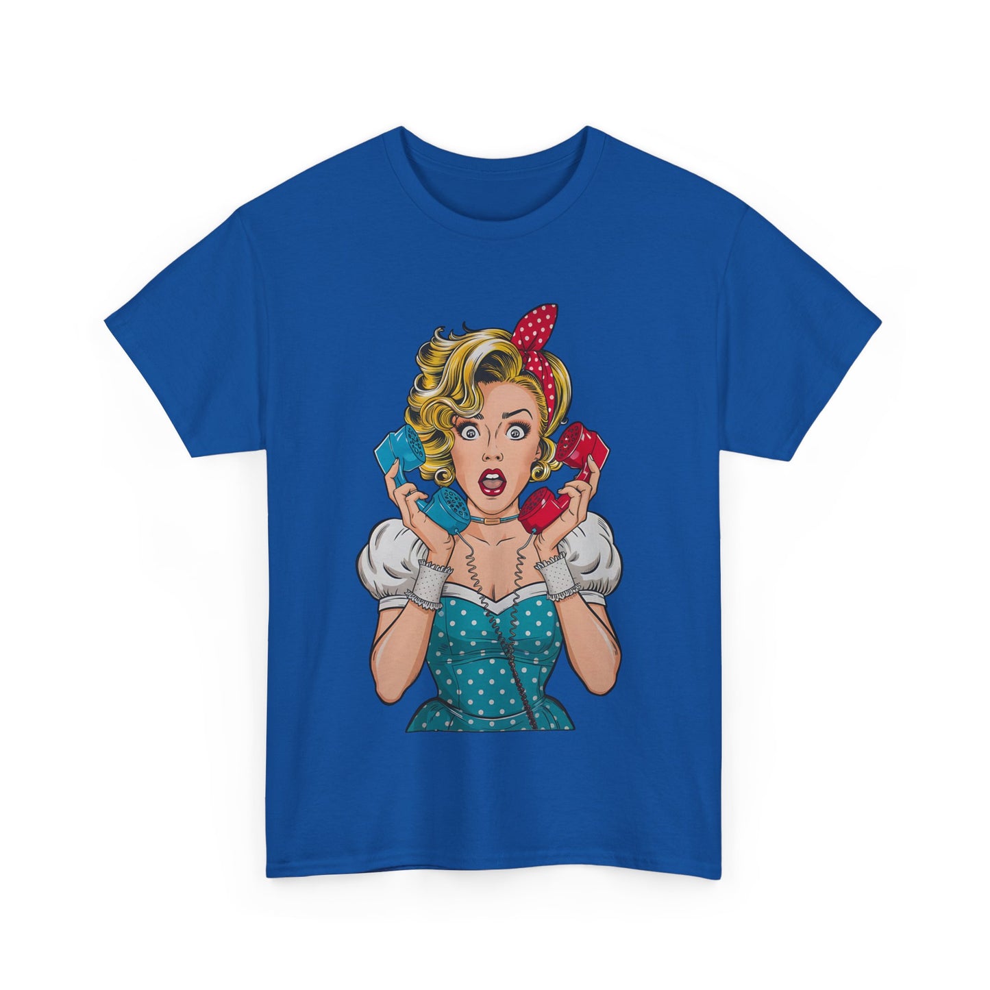 PopArt Girl on the Phone  Tshirt unisex heavy cotton