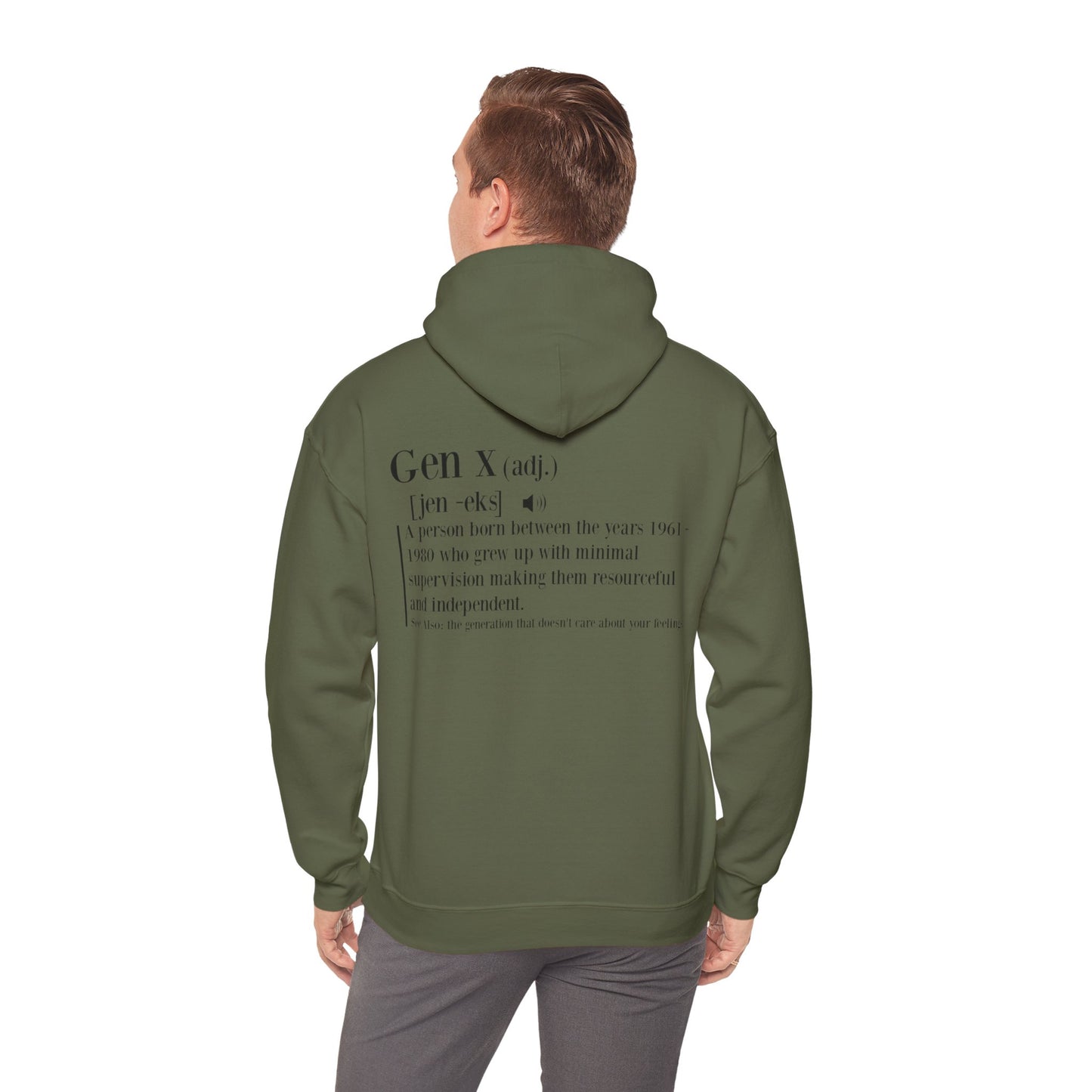 Gen X Raised on Hose Water & Neglect Front & Back Unisex Heavy Blend™ Hooded Sweatshirt