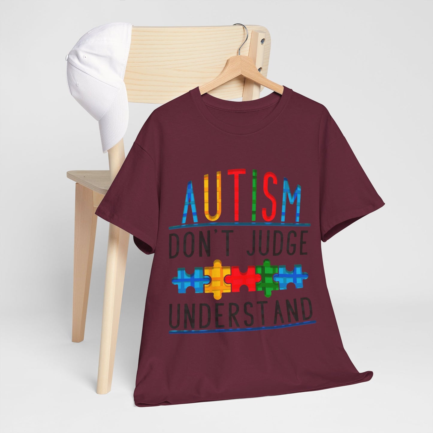 Autism Don't Judge Understand T-shirt Unisex Heavy Cotton