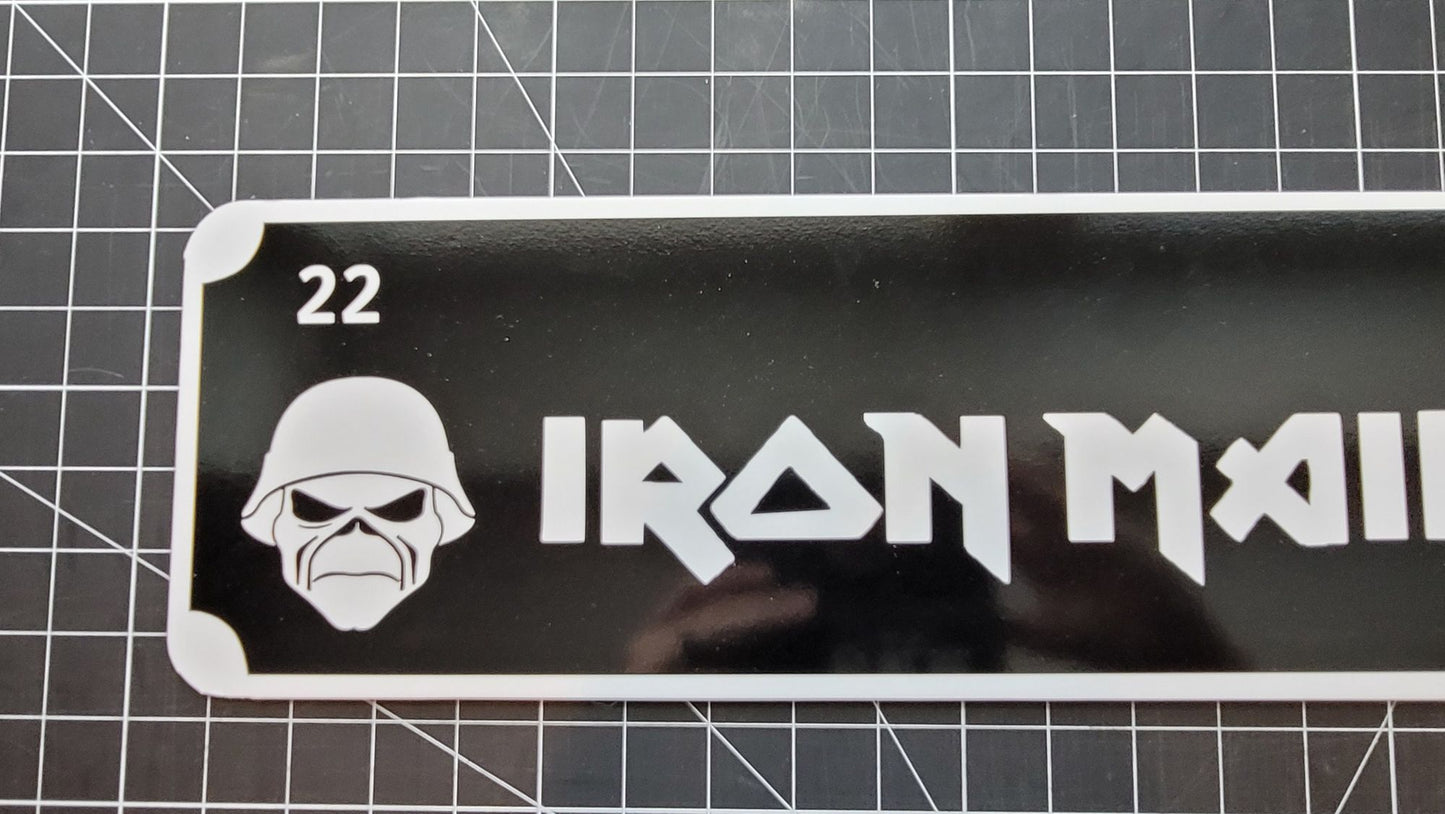 Iron Maiden Rock/Metal Street Sign 6" X 24" Man Cave Indoor/Outdoor Eddie Piece of Mind The Trooper