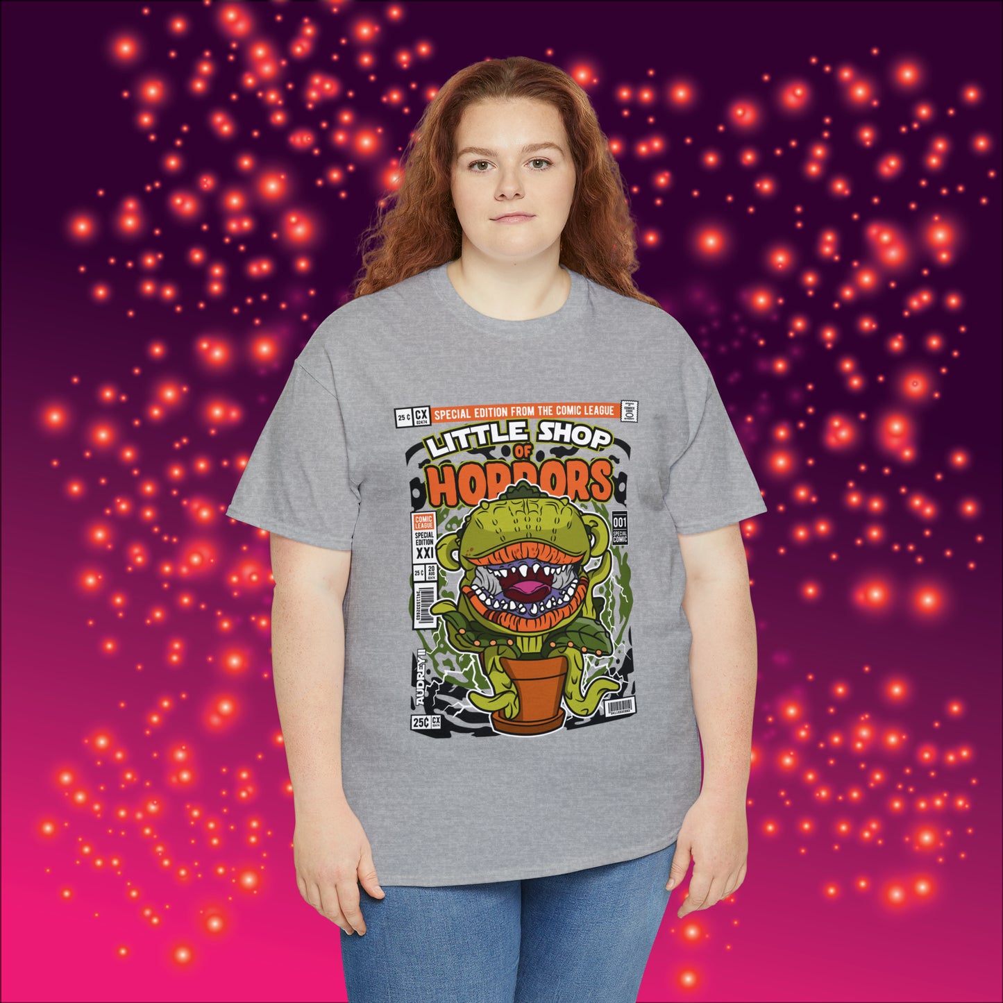 Little Shop of Horrors Audrey Pop Culture Mock Comic Cover heavy cotton T-shirt