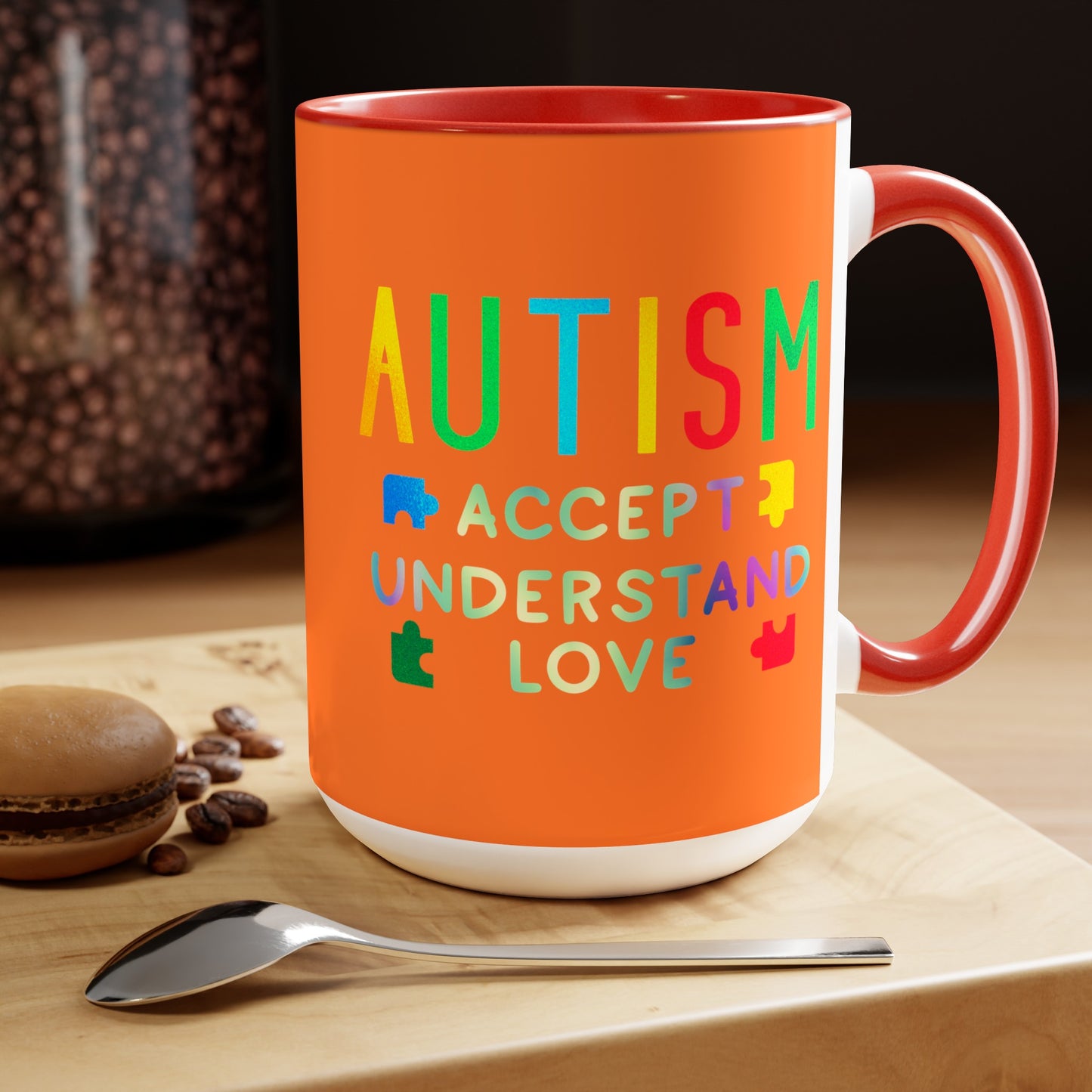 Autism ACCEPT UNDERSTAND LOVE 15oz Coffee Mug