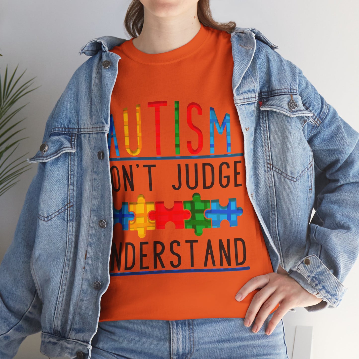 Autism Don't Judge Understand T-shirt Unisex Heavy Cotton