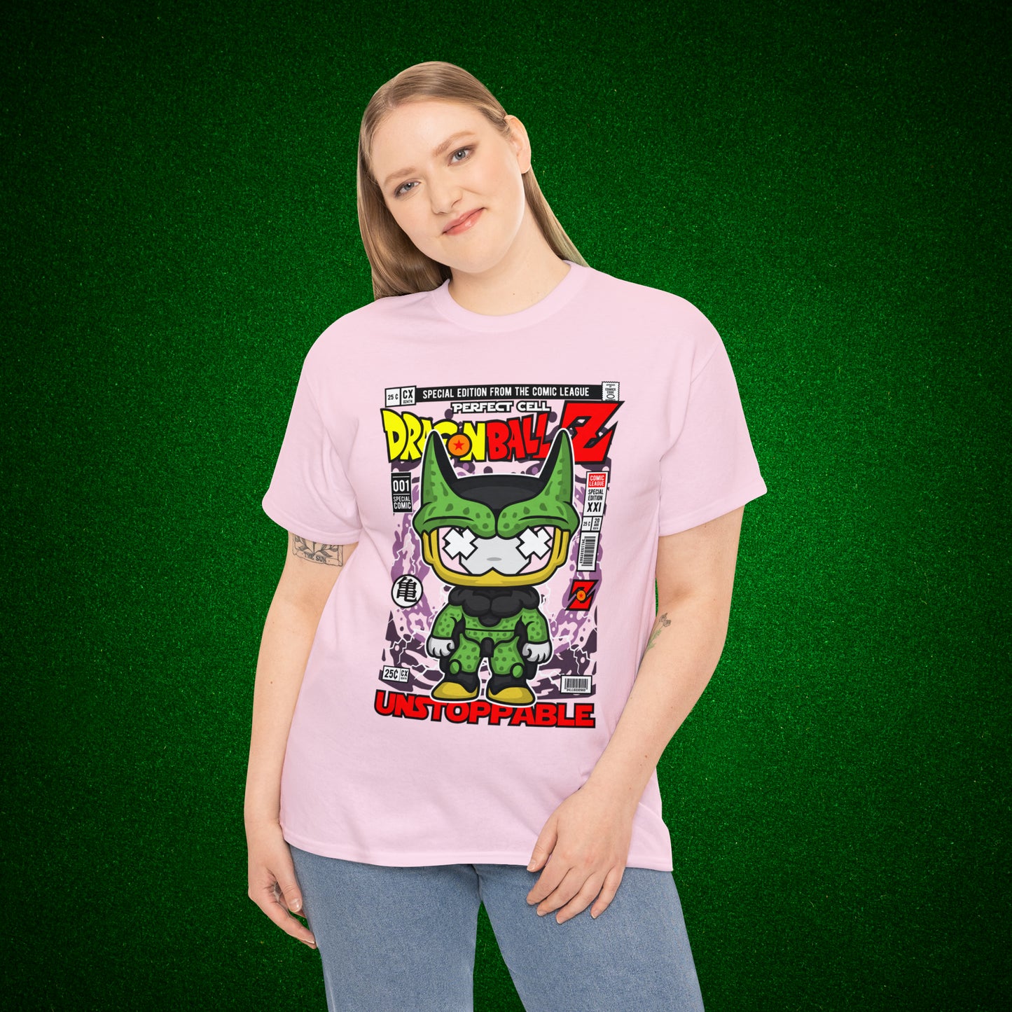 Perfect Cell DragonBall Z Pop Culture Mock Comic Cover heavy cotton T-shirt