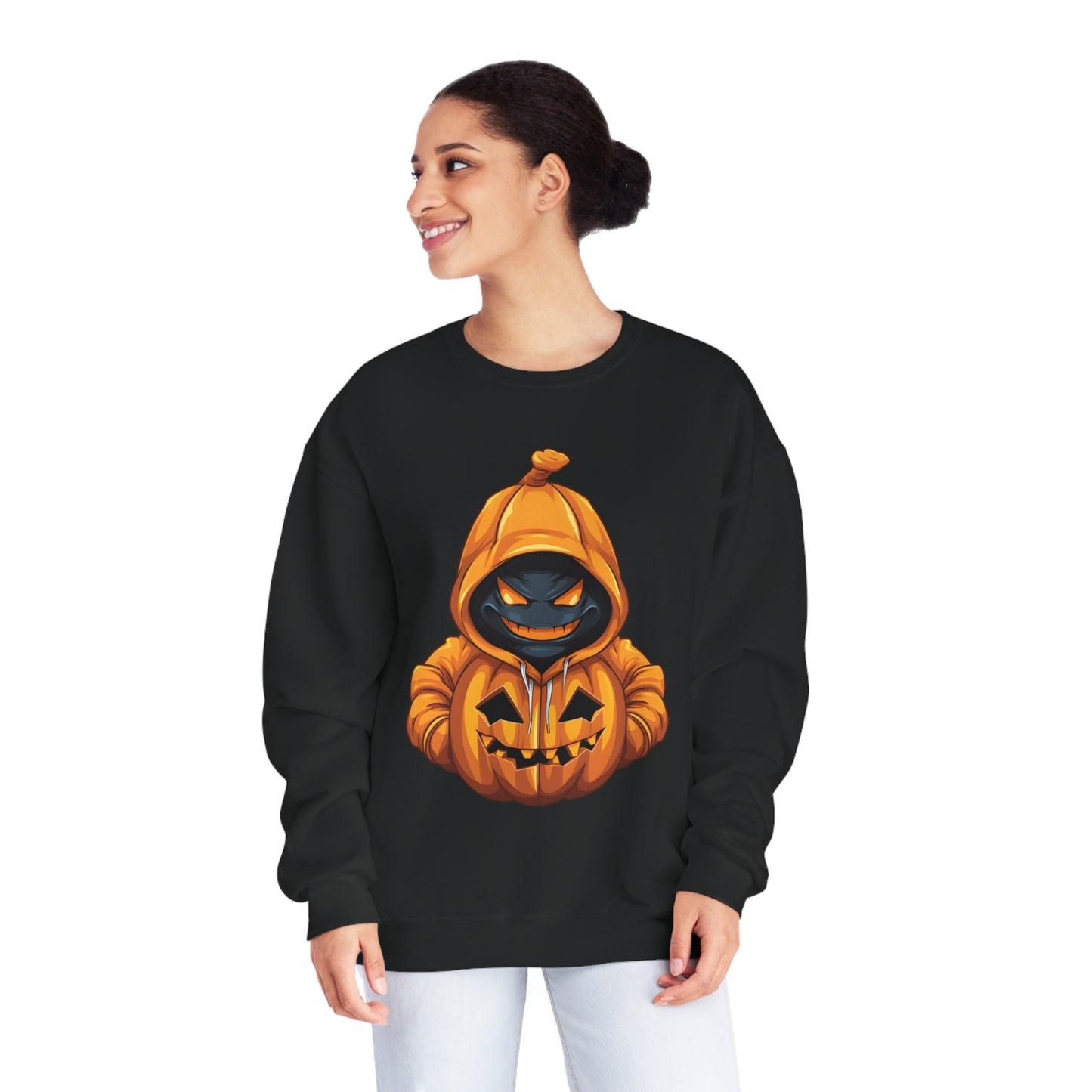 Halloween Scary Hoodie Pumpkin Character Unisex NuBlend® Crewneck Sweatshirt