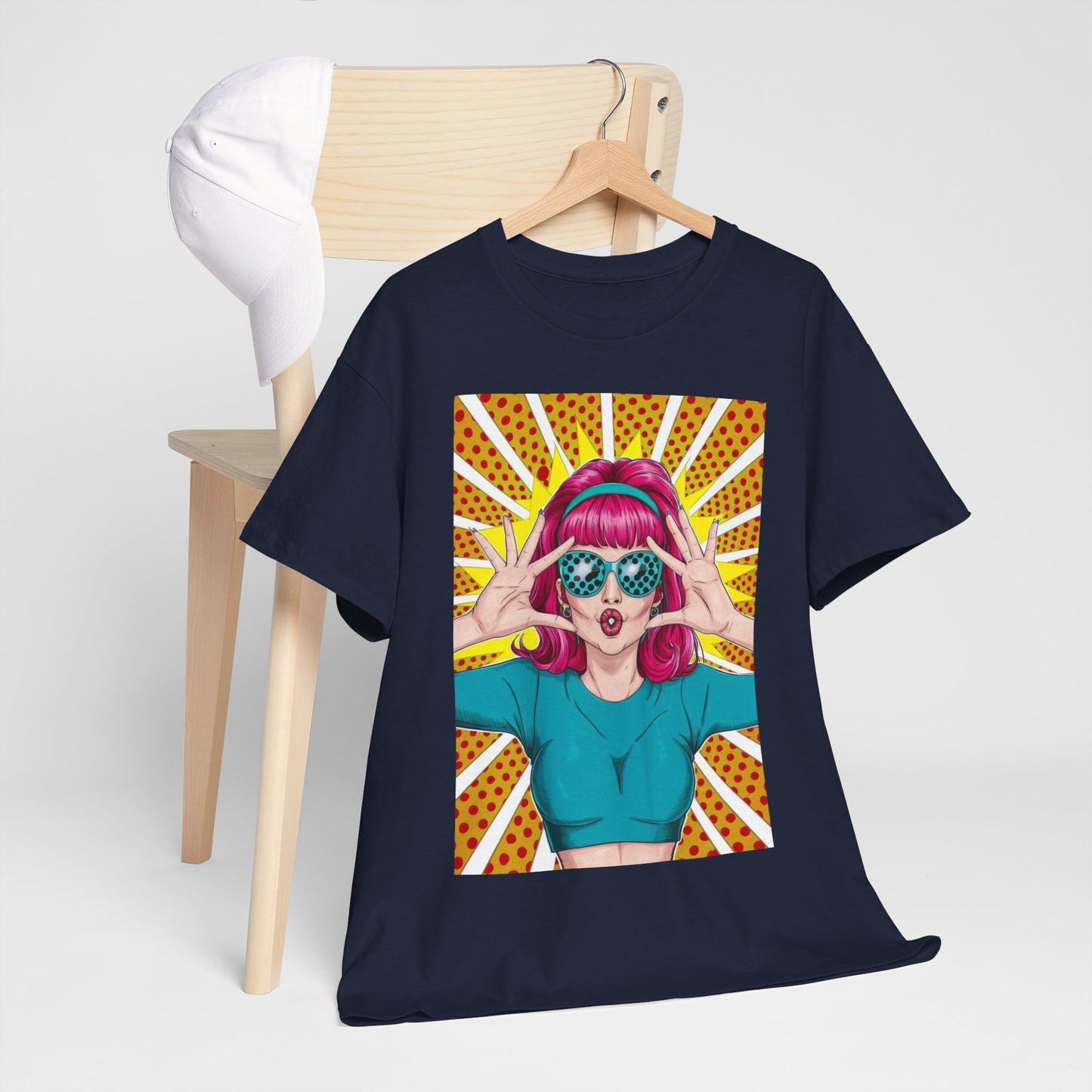 Sexy Retro PopArt Girl Vibrant Colors Unisex heavy cotton Tshirt