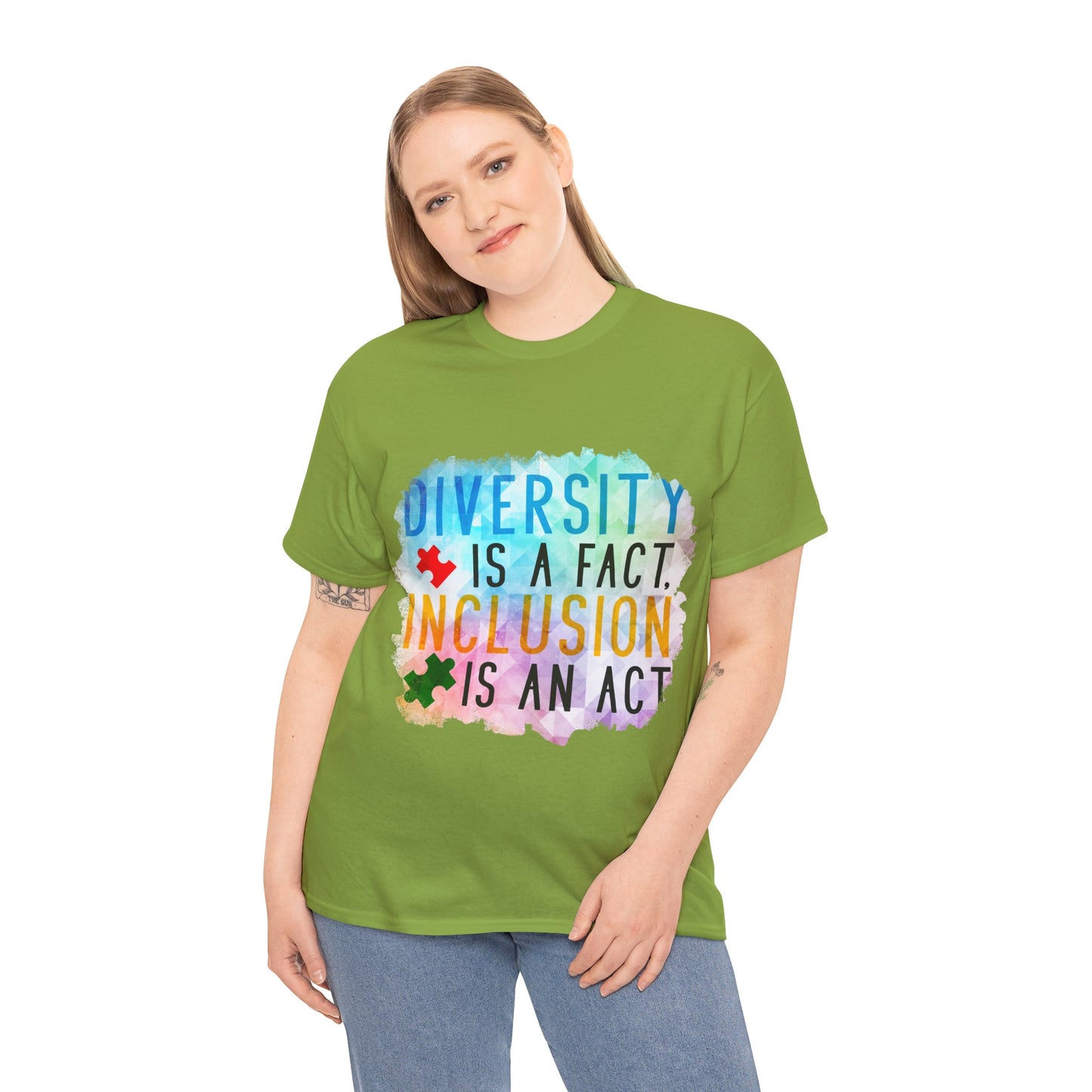 Autism Diversity is a Fact, Inclusion is an Act T-shirt Unisex Heavy Cotton