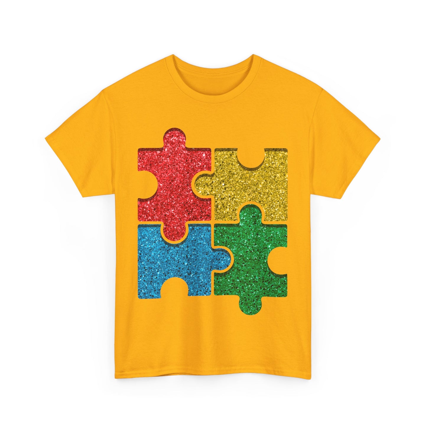 Autism Puzzle Pieces T-shirt Unisex Heavy Cotton