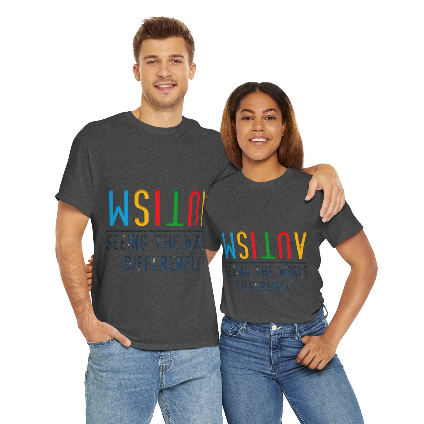 Autism Seeing the World Differently T-shirt Unisex Heavy Cotton
