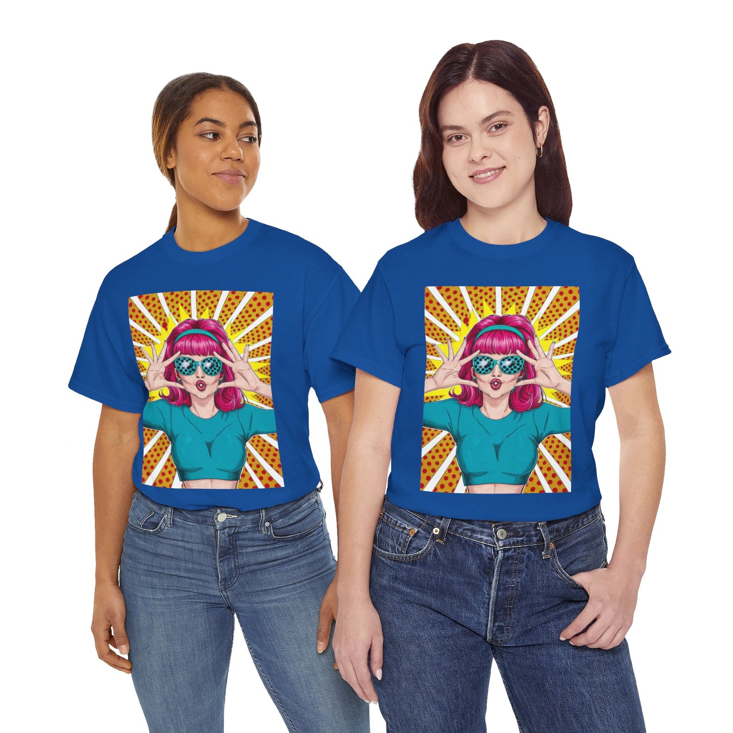 Sexy Retro PopArt Girl Vibrant Colors Unisex heavy cotton Tshirt