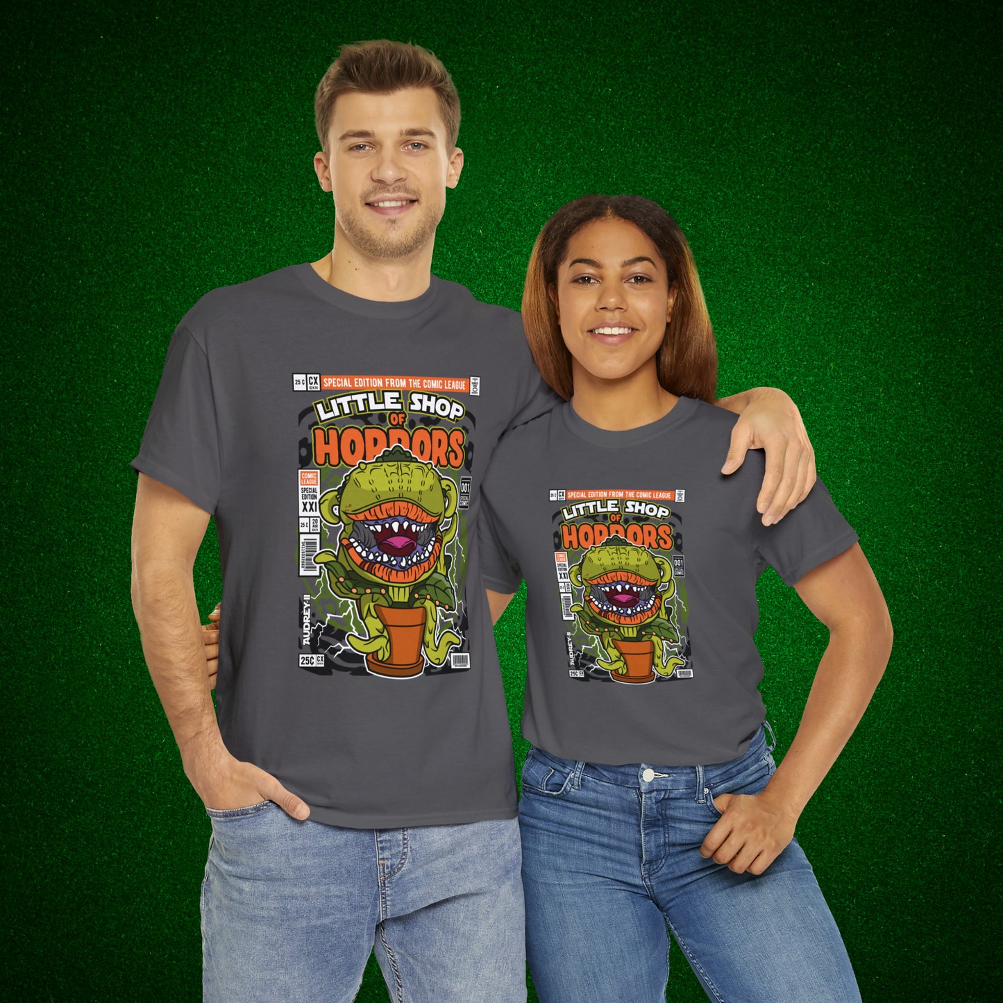 Little Shop of Horrors Audrey Pop Culture Mock Comic Cover heavy cotton T-shirt