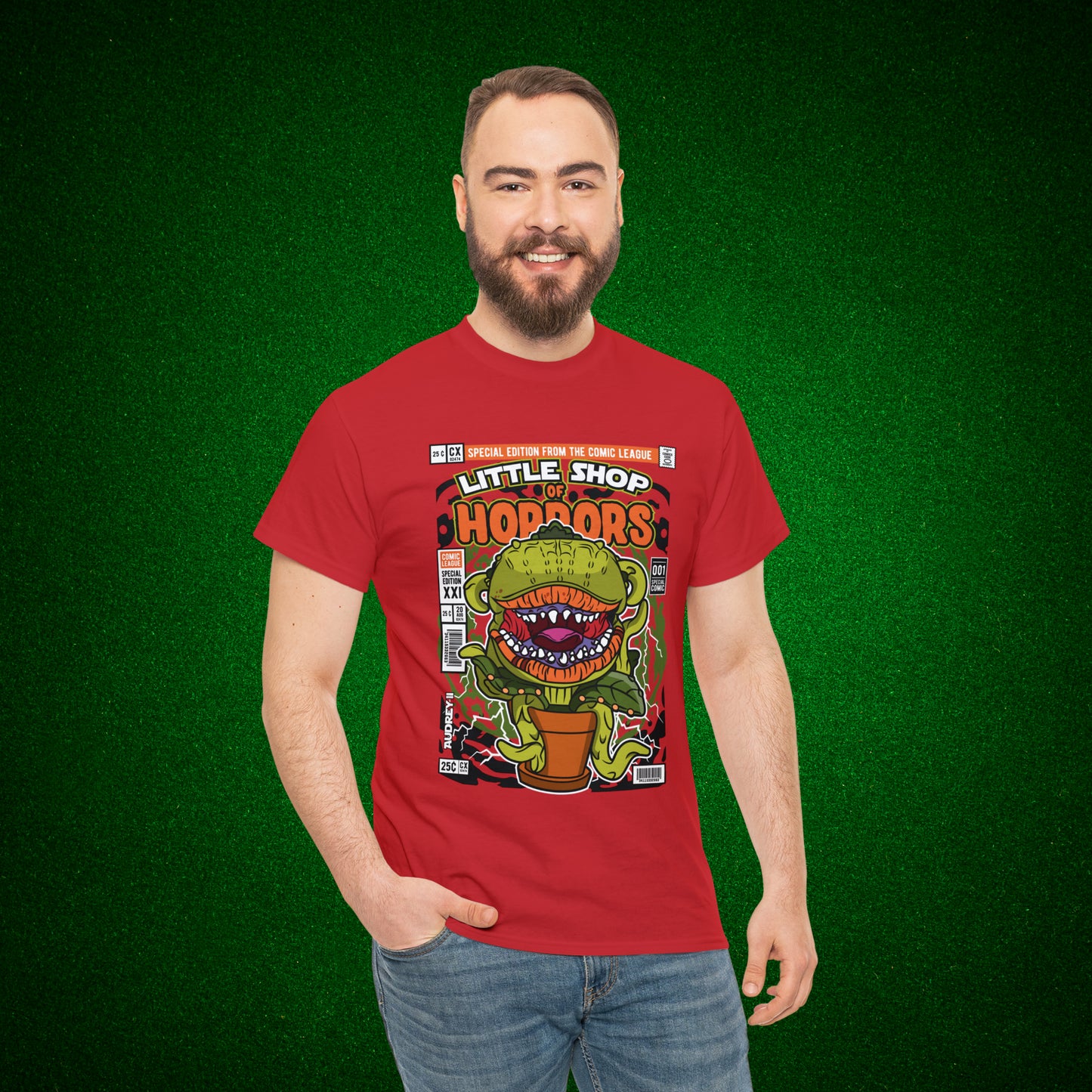 Little Shop of Horrors Audrey Pop Culture Mock Comic Cover heavy cotton T-shirt
