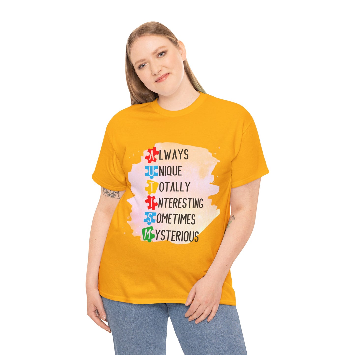 Autism Always Unique Totally Interesting Sometimes Mysterious T-shirt Unisex Heavy Cotton