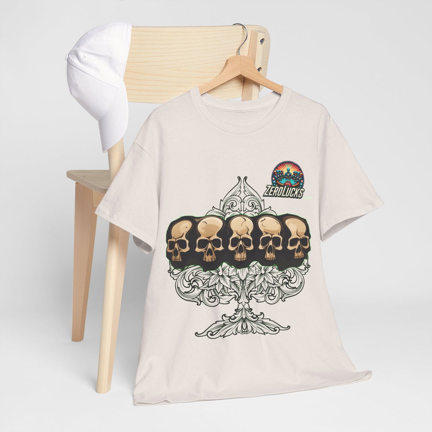 No Lucks Skulls with Spade T-shirt Unisex Heavy Cotton